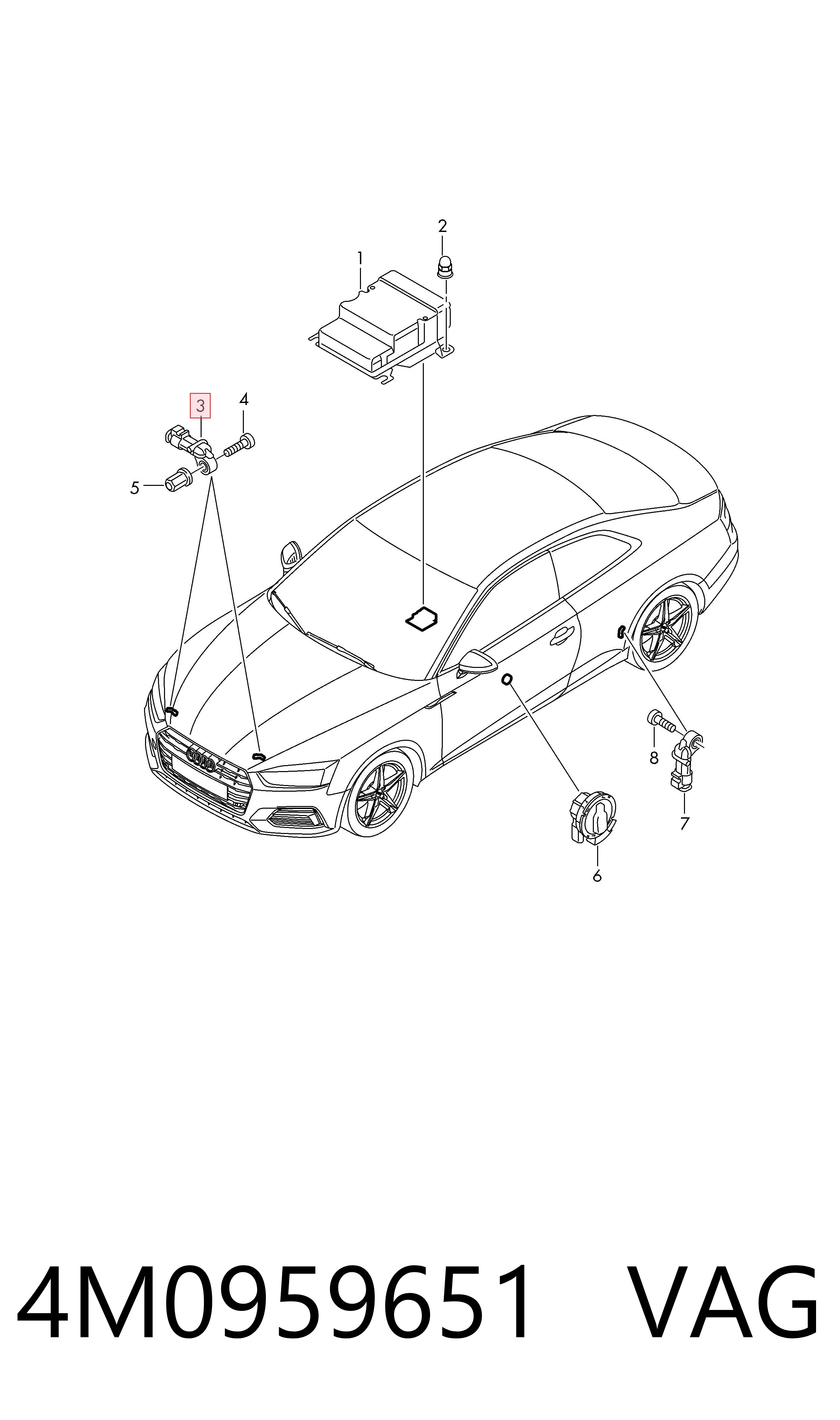 4M0959651 VAG Датчик AIRBAG передний