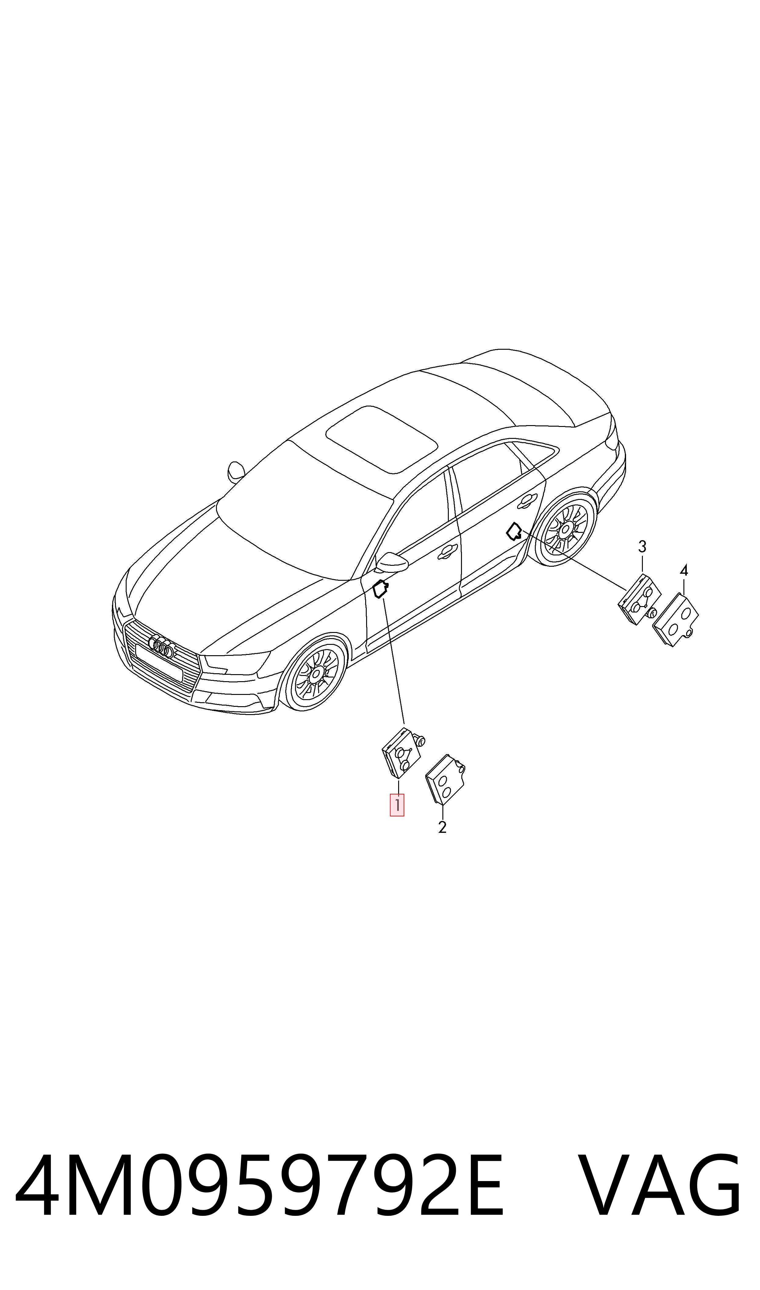 Блок комфорта передней двери Bentley 4M0959792E
