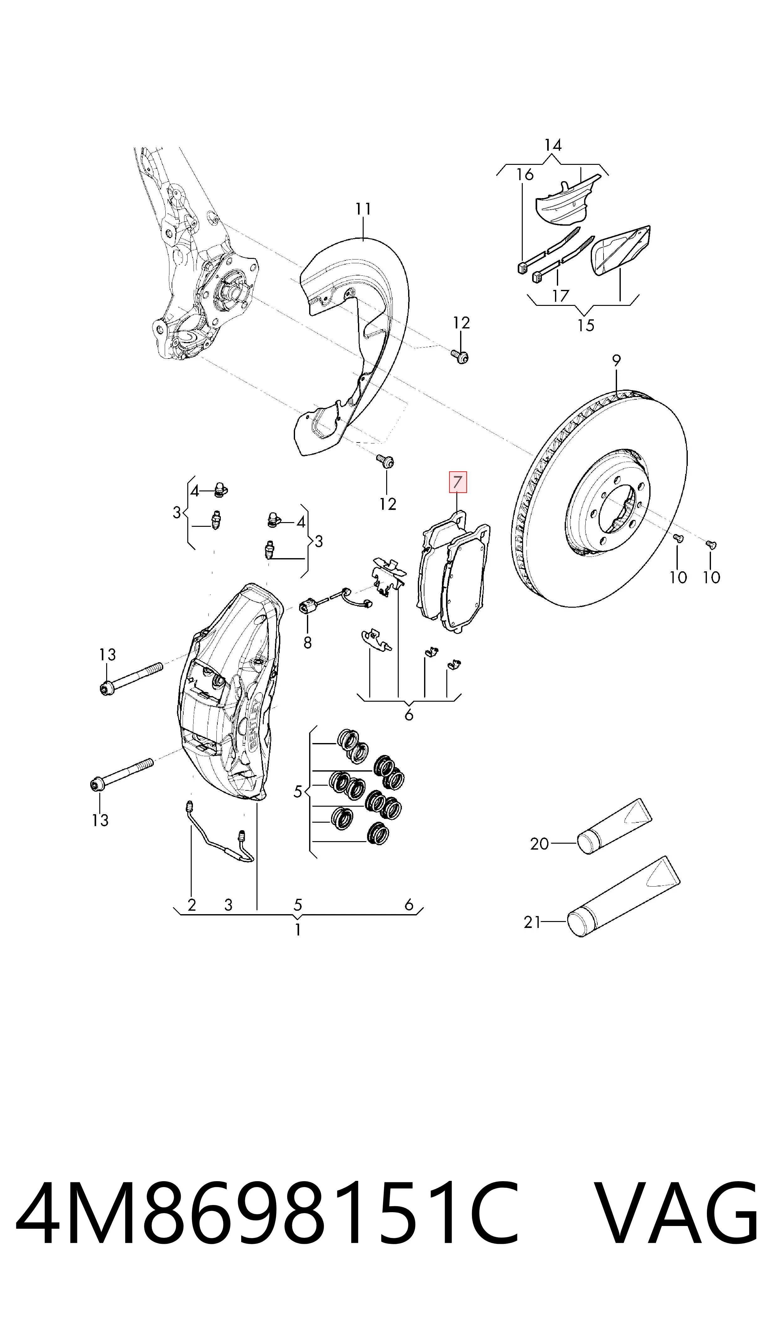 4M8698151C VAG Колодки передние