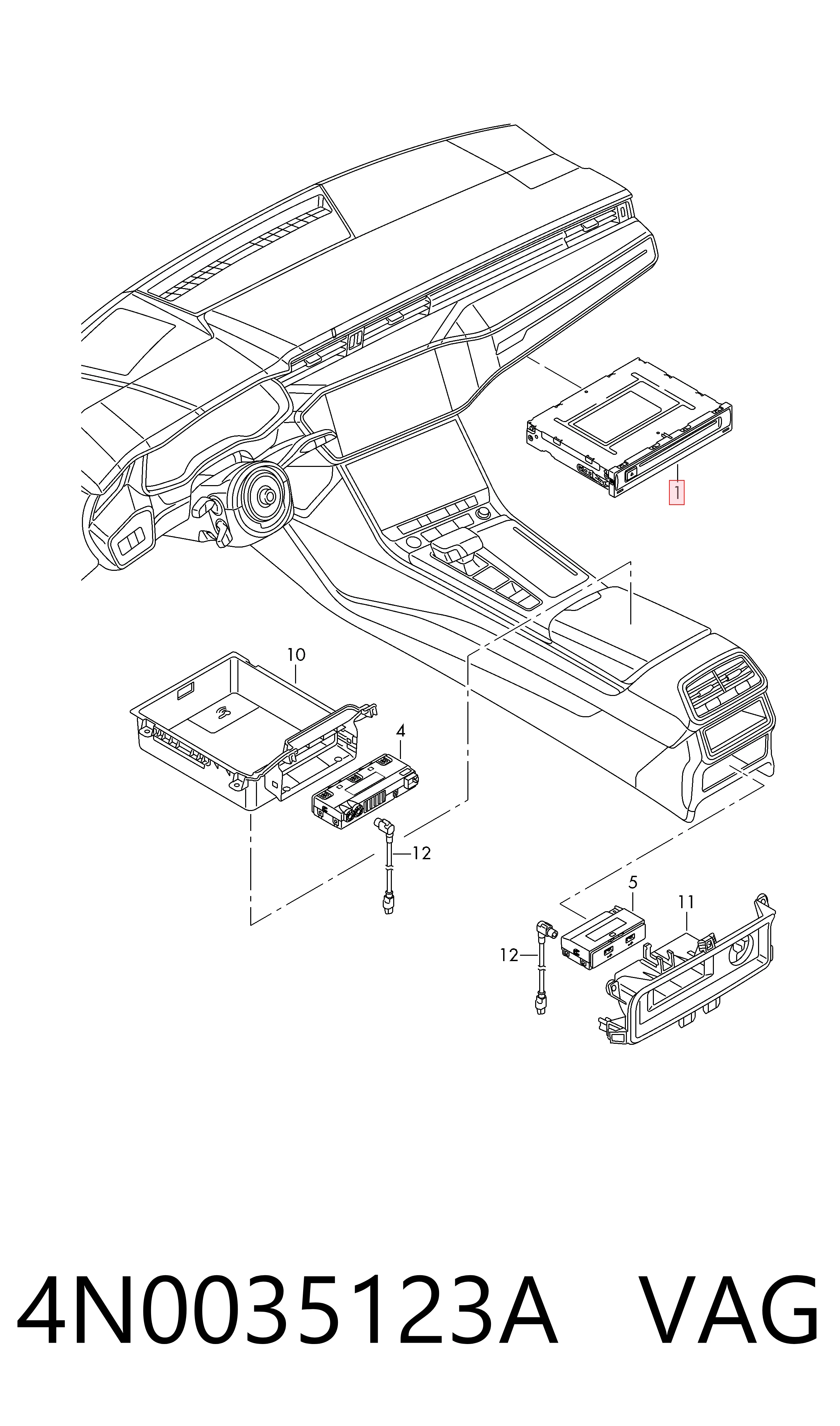 Магнитола (радио AM/FM) Audi Q7 внедорожник (4MB, 4MG, 4MQ) (2015 - 2026) цена, от 253.40 USD