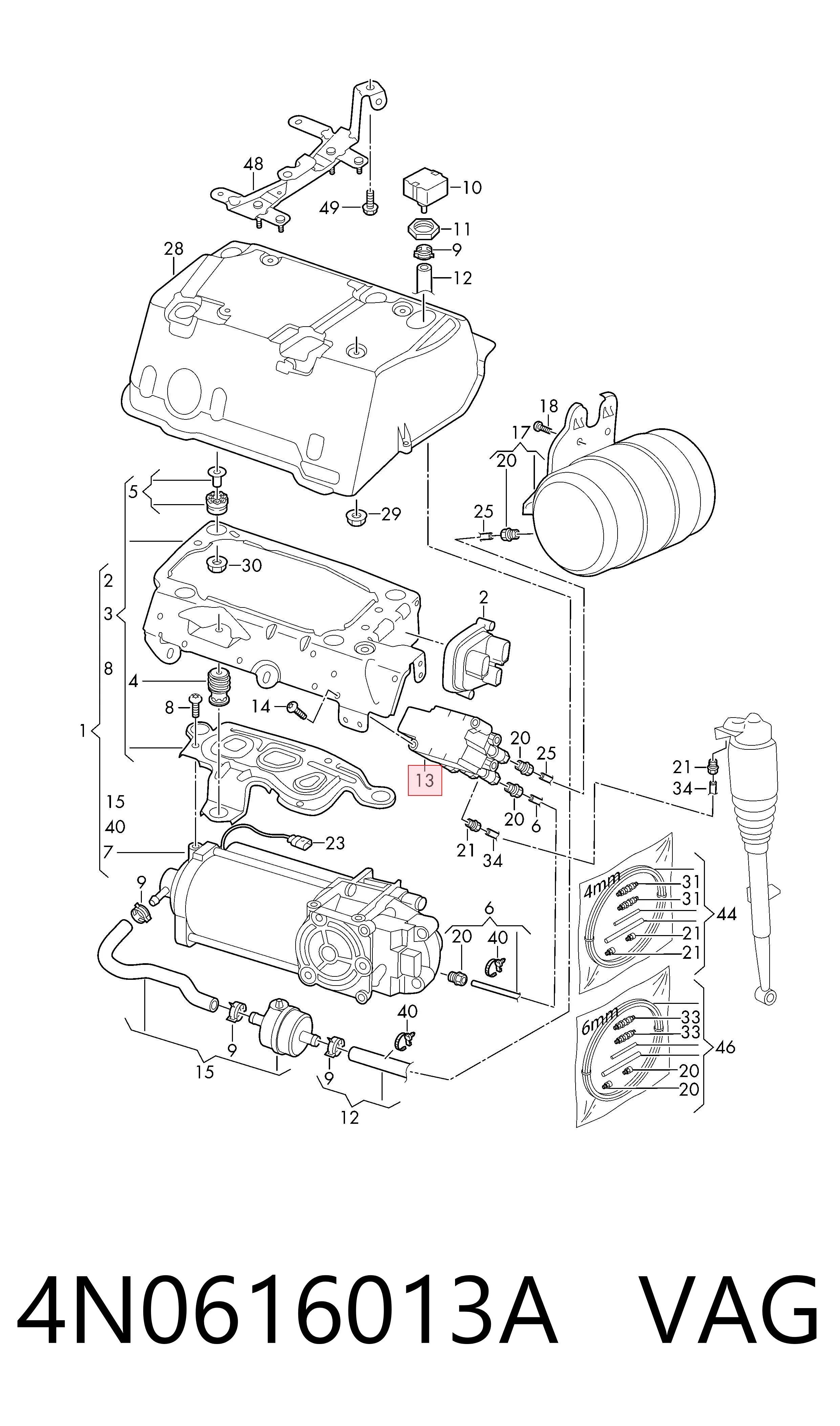 4N0616013A VAG Блок клапанов гидравлической подвески AБС (ABS)