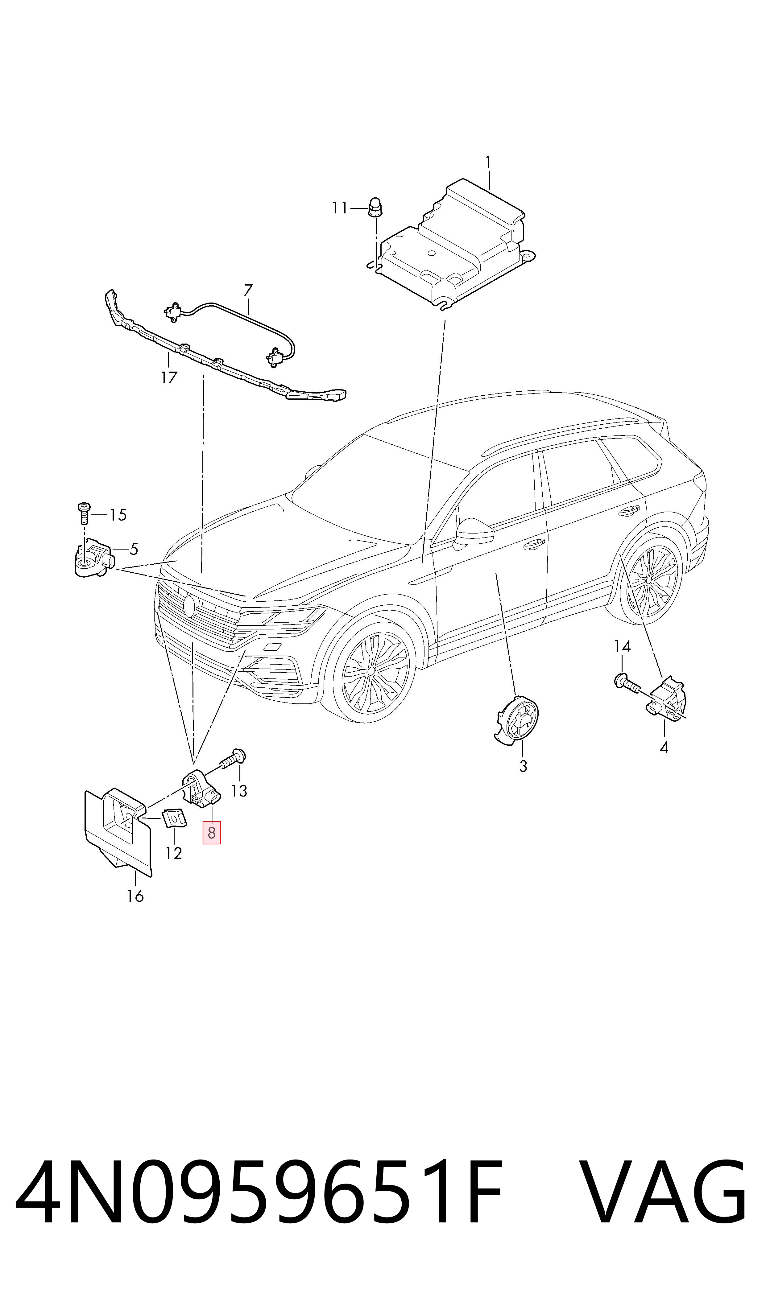 Датчик Эйрбэг передний VAG 4N0959651F цена, от 176.76 USD