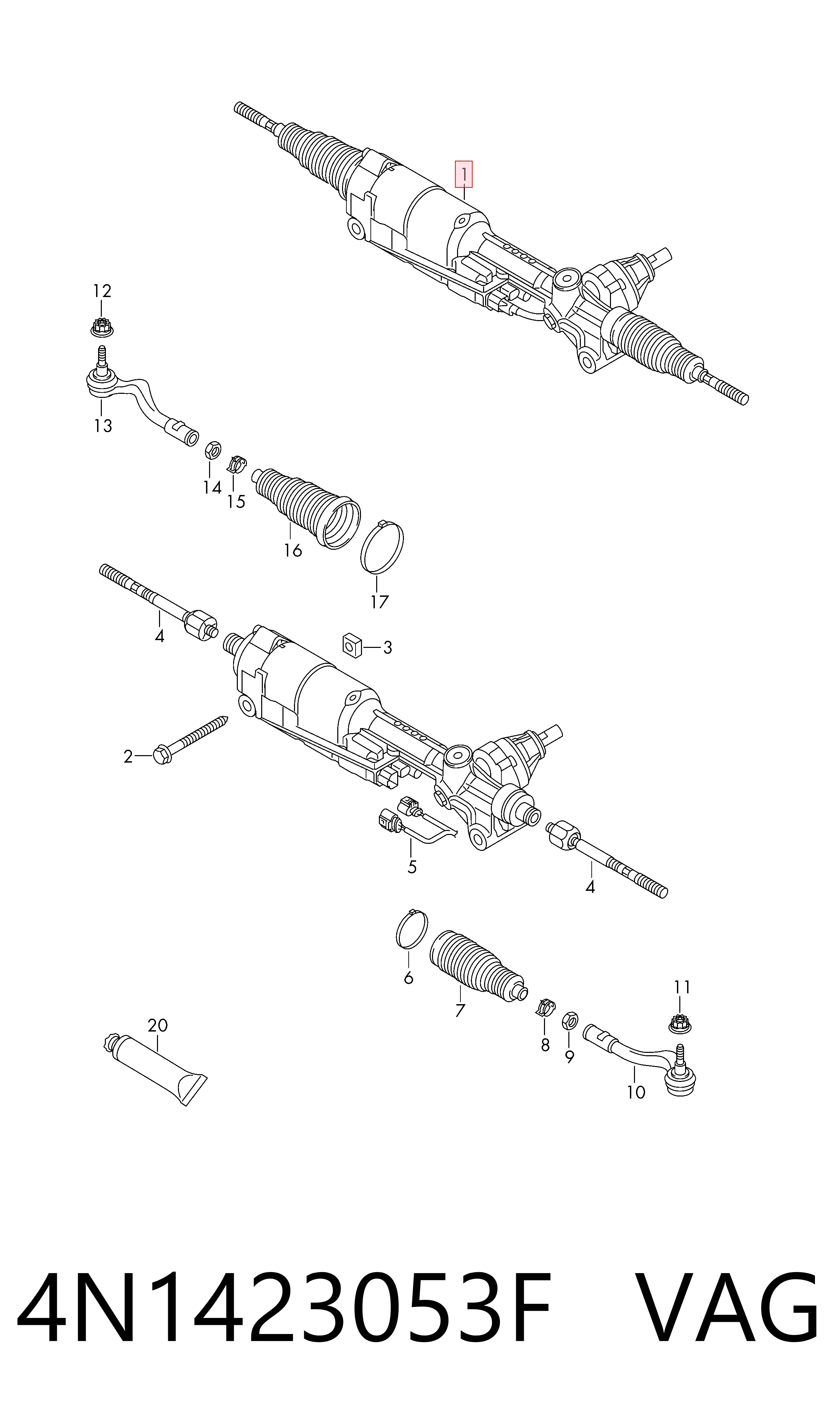 Рулевая рейка 4N1423053P Bentley