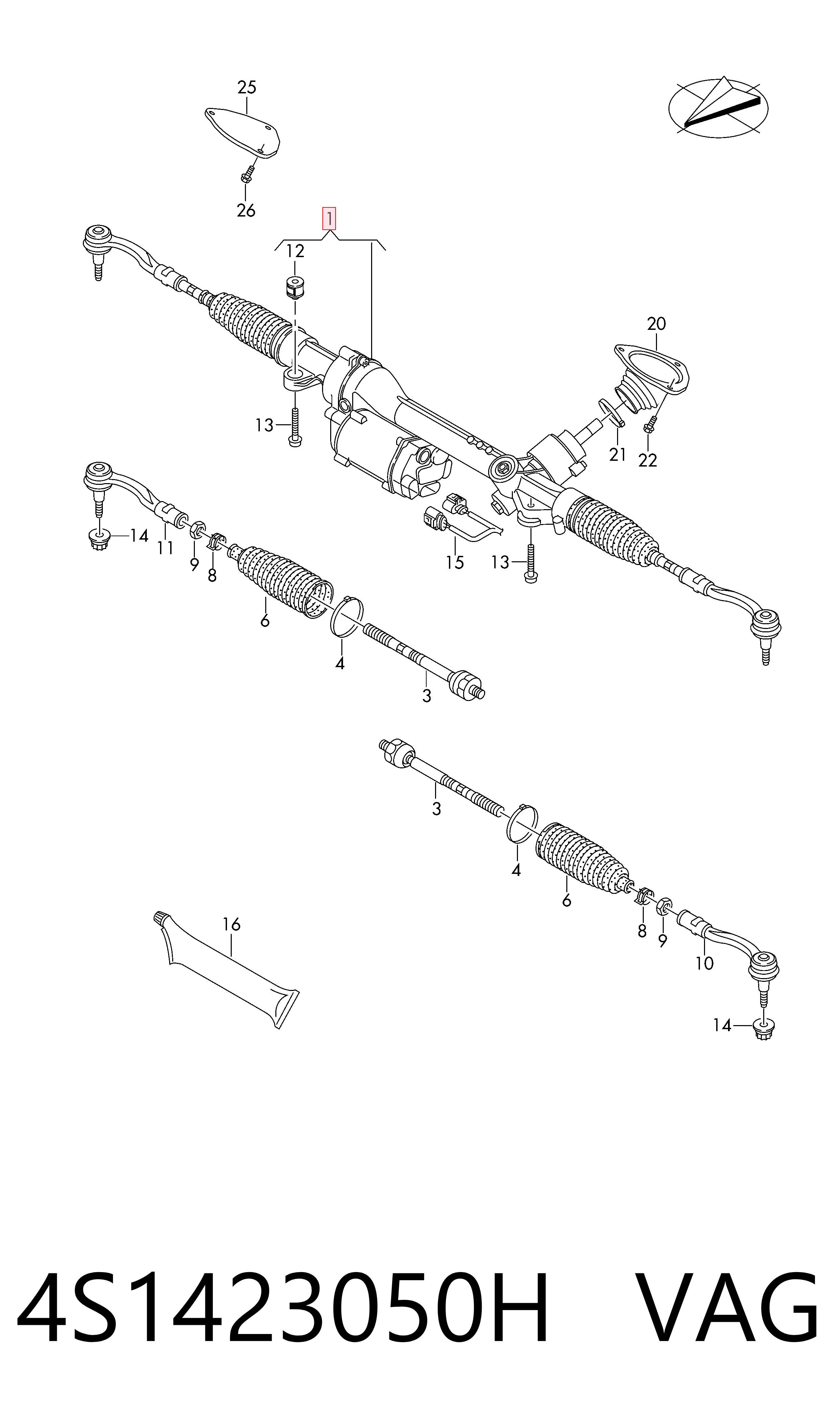 4S1423050H VAG Управление рулевое в сборе