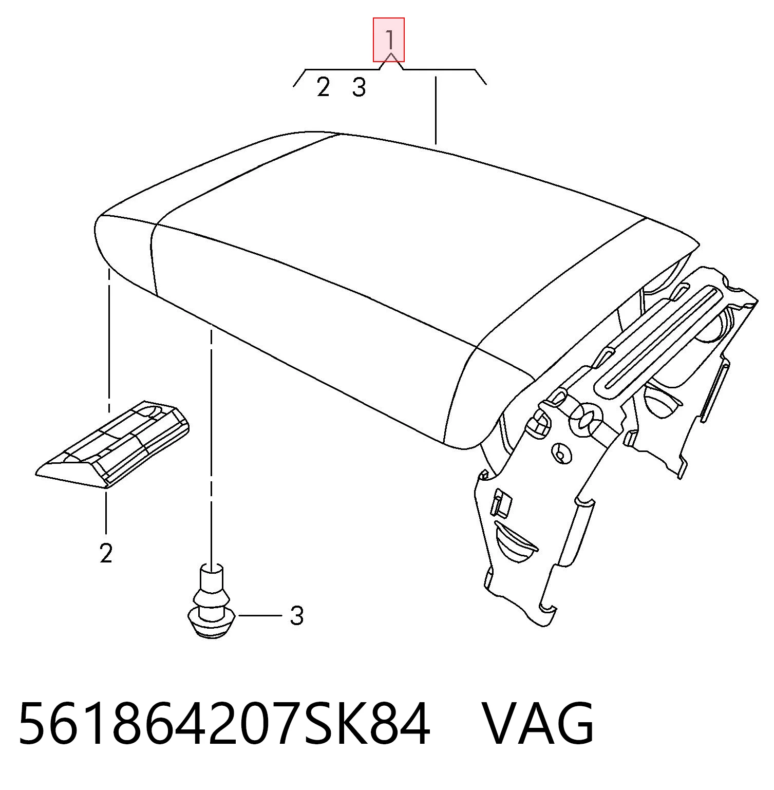 561864207SK84 VAG Крышка подлокотника