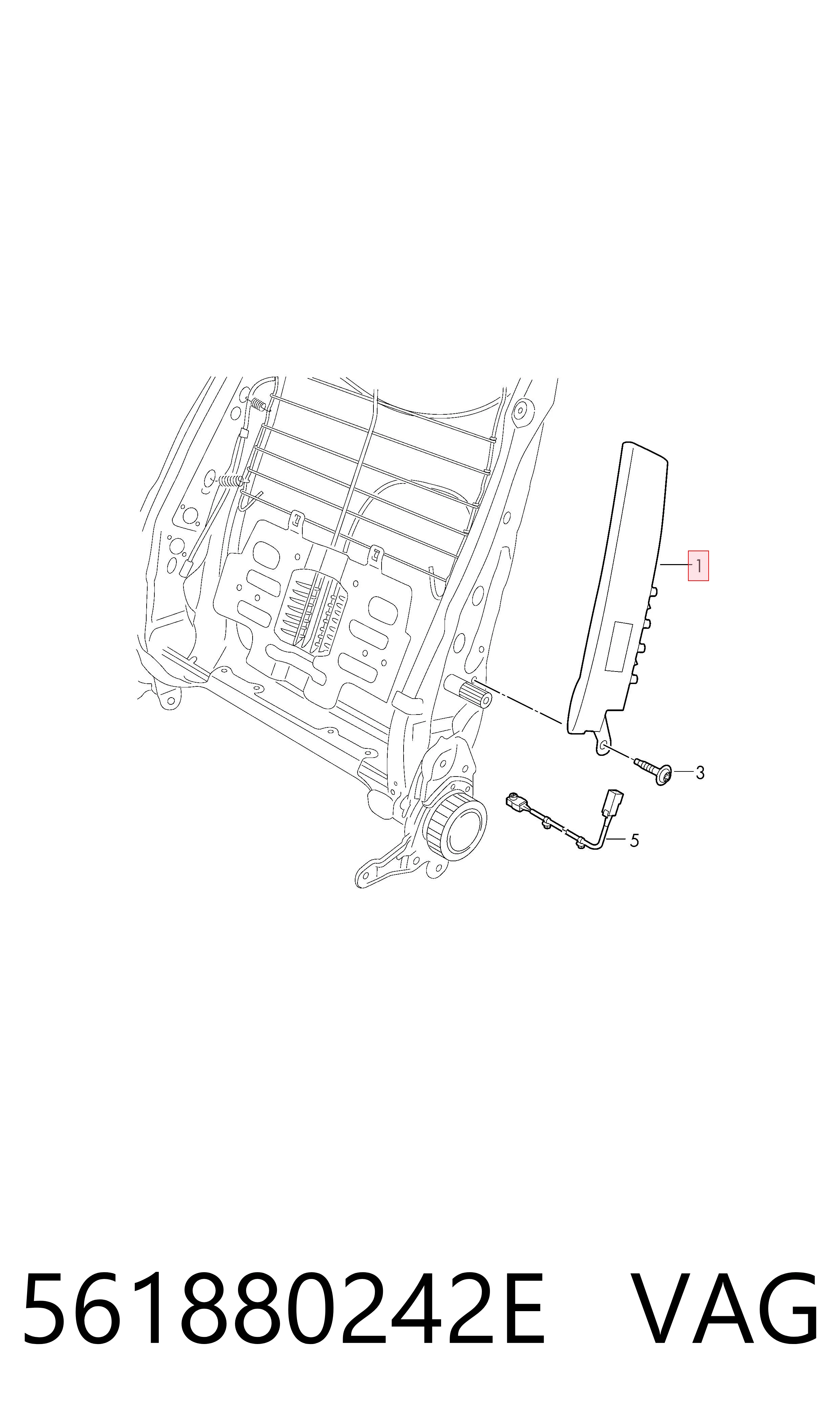 561880242E VAG Подушка безопасности AIRBAG спинки сиденья, правого