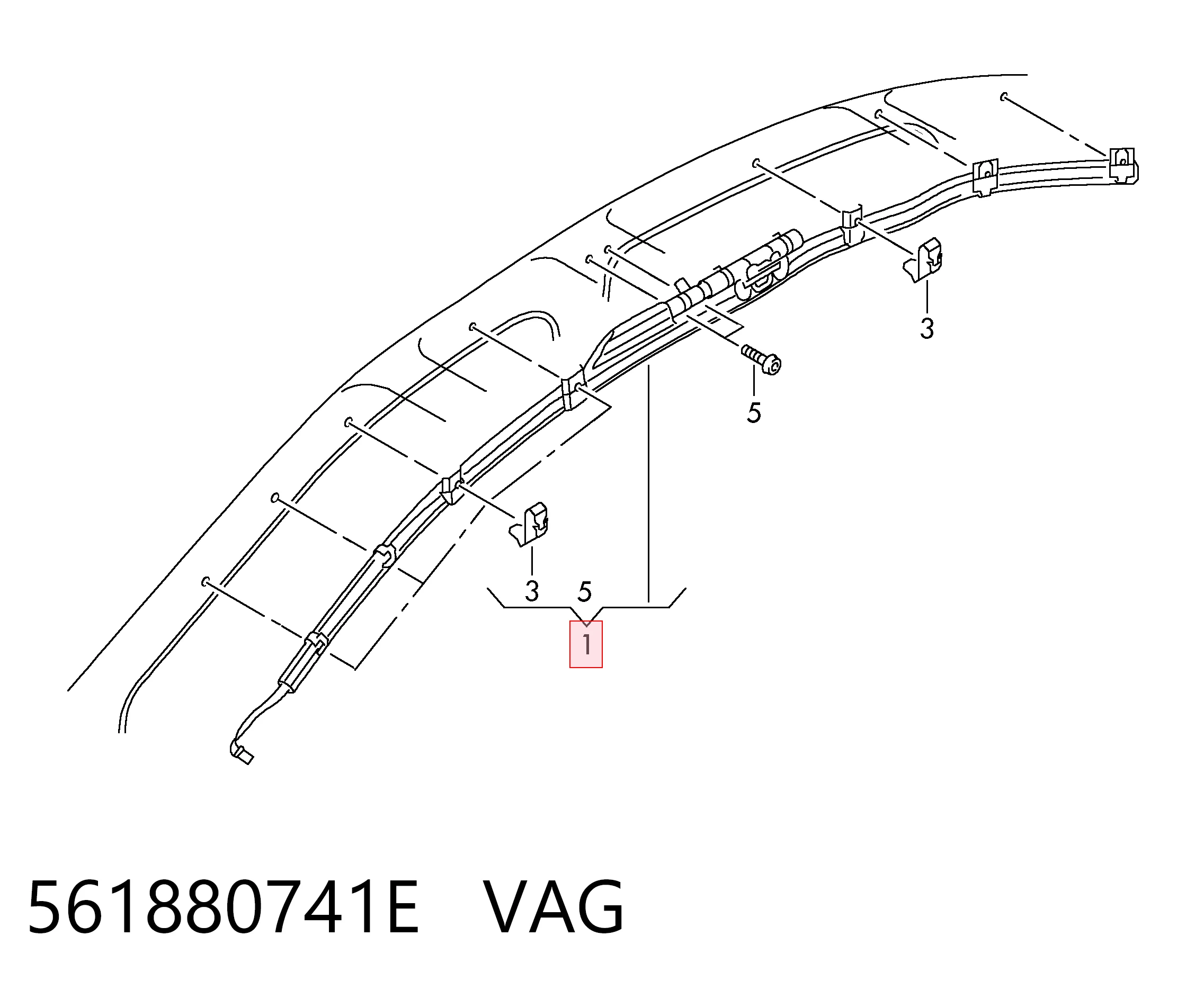 561880741E VAG Левая шторка безопасности