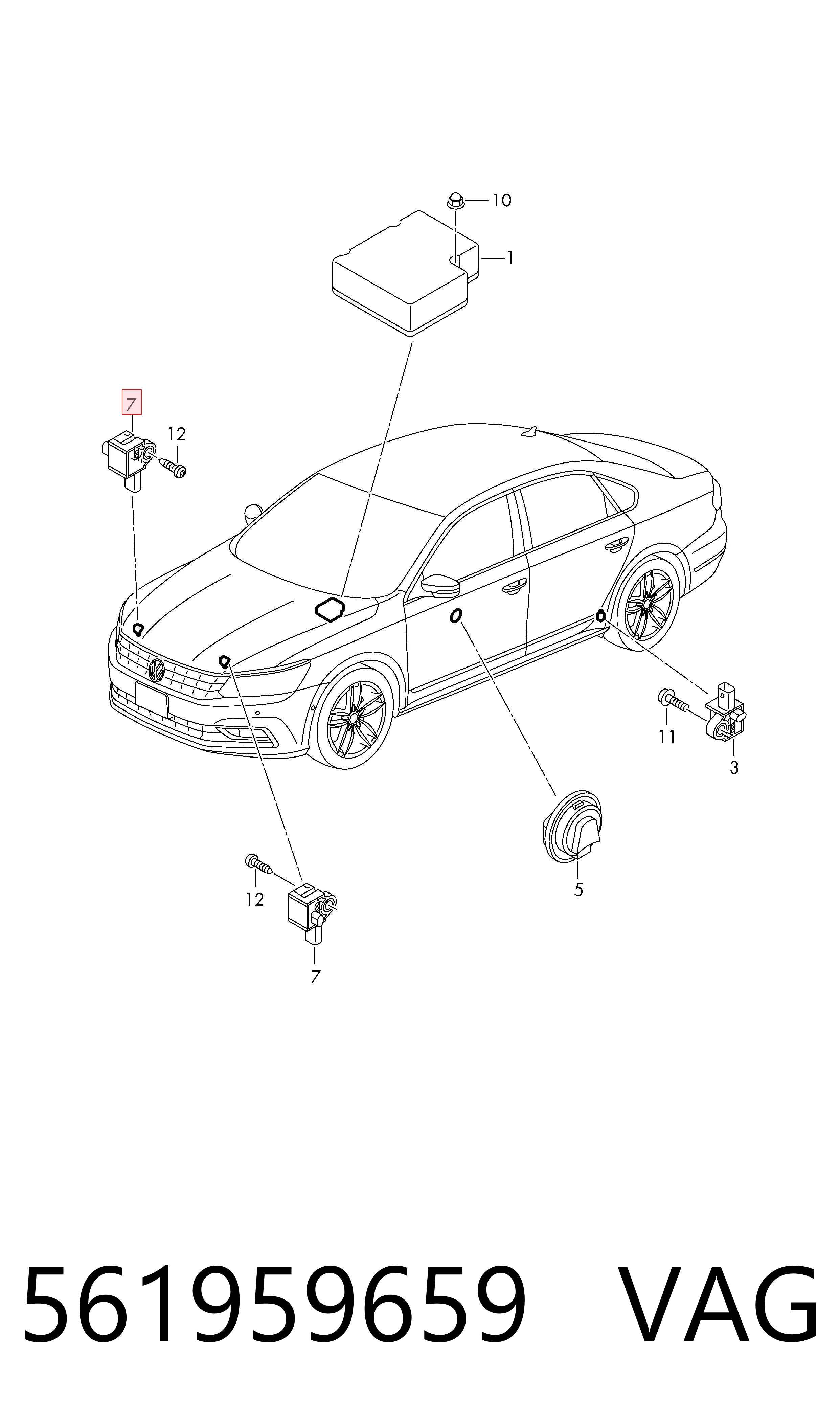 561959659 VAG Датчик AIRBAG передний