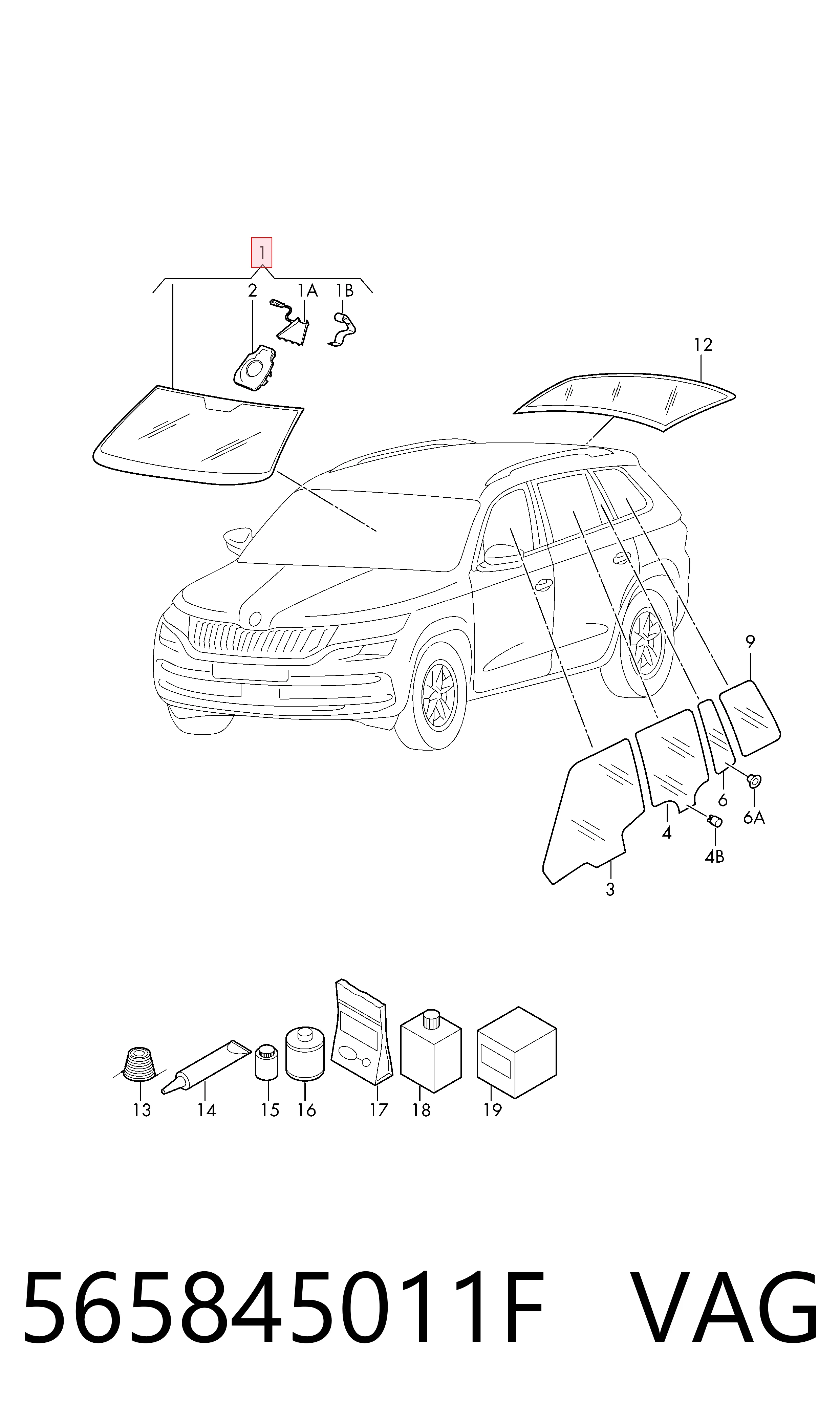 565845011F VAG Автостекло