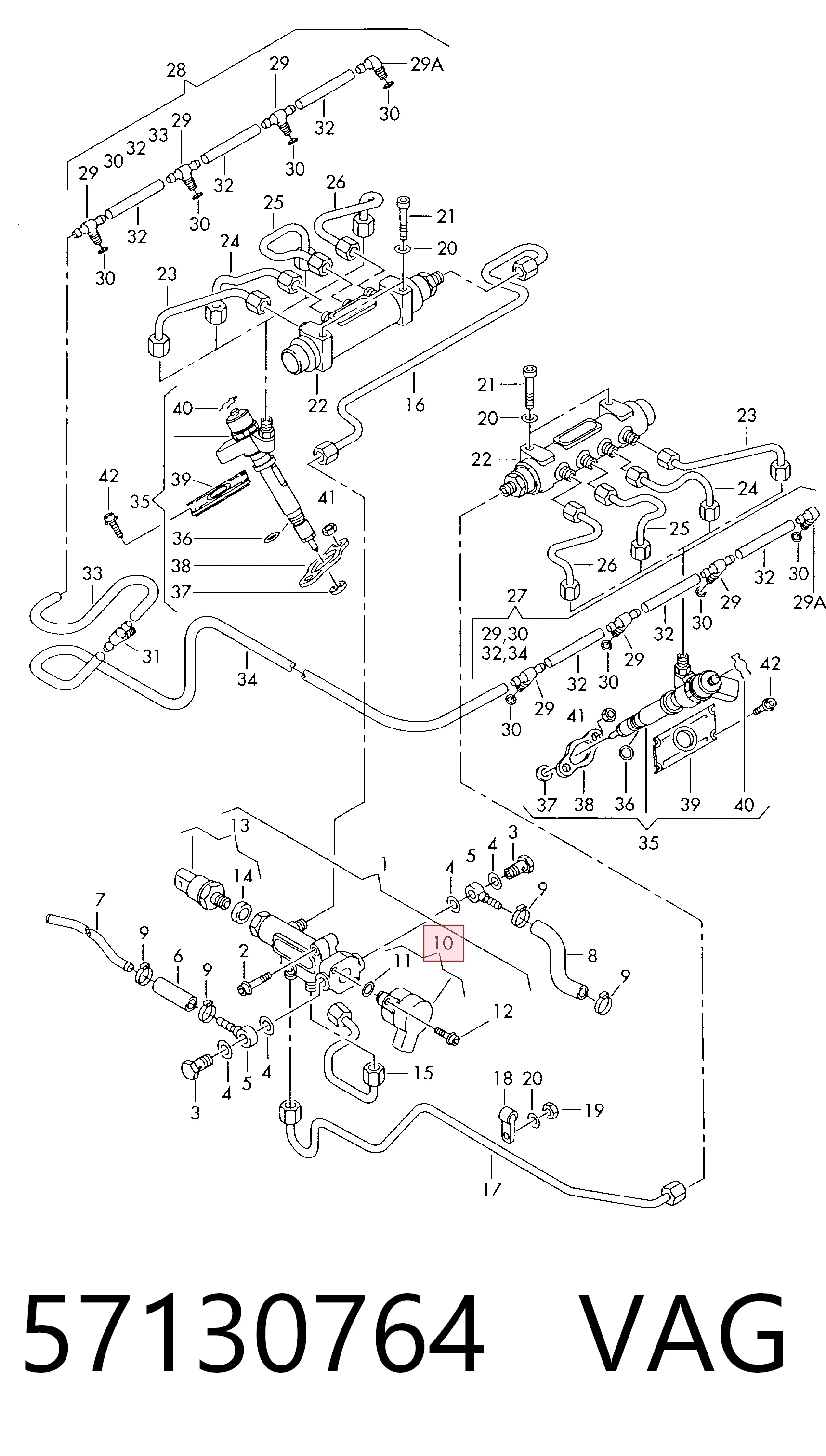 Редукционный клапан ТНВД на Audi A8 D2 4D2, 4D8