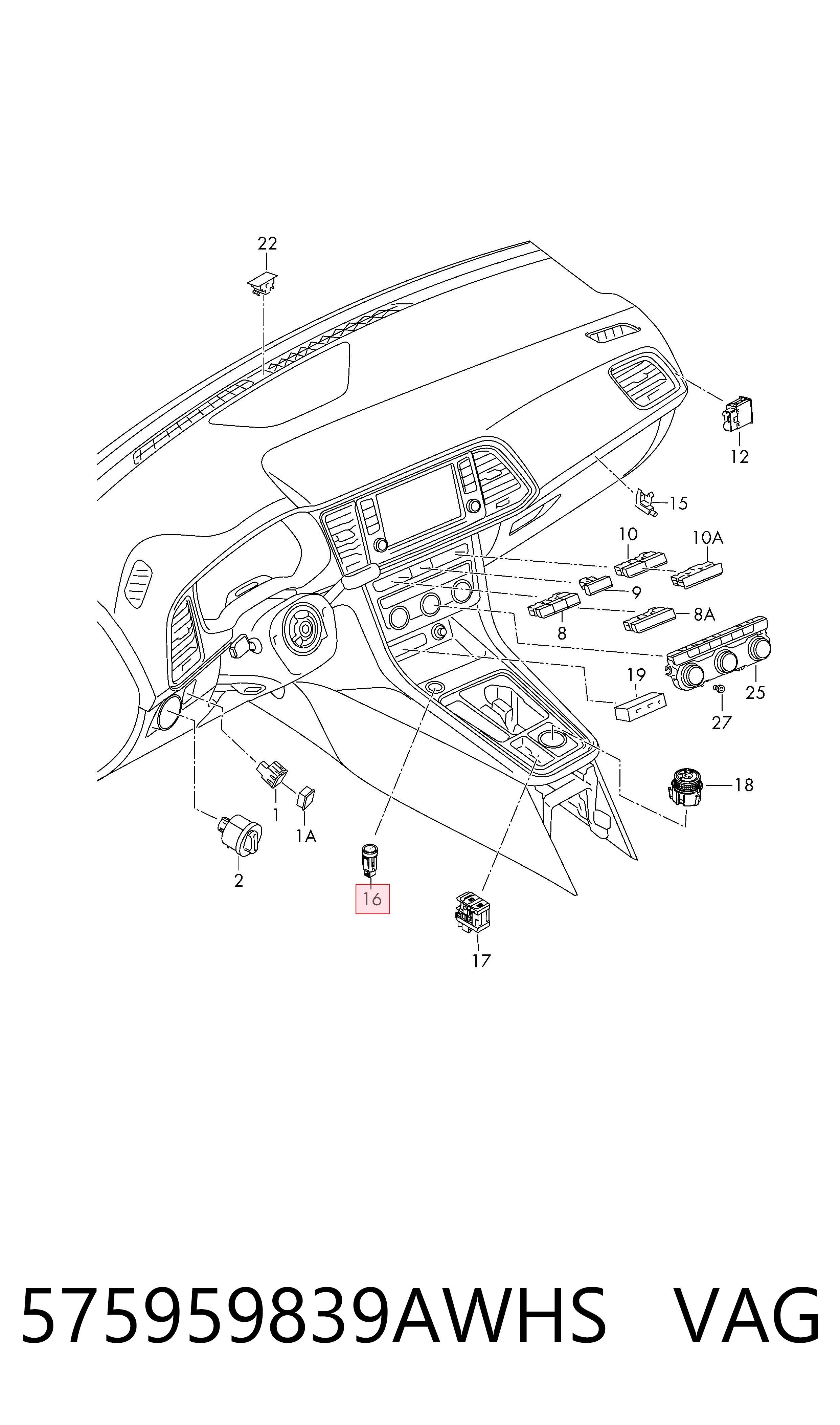 575959839AWHS VAG Кнопка стоп-старт