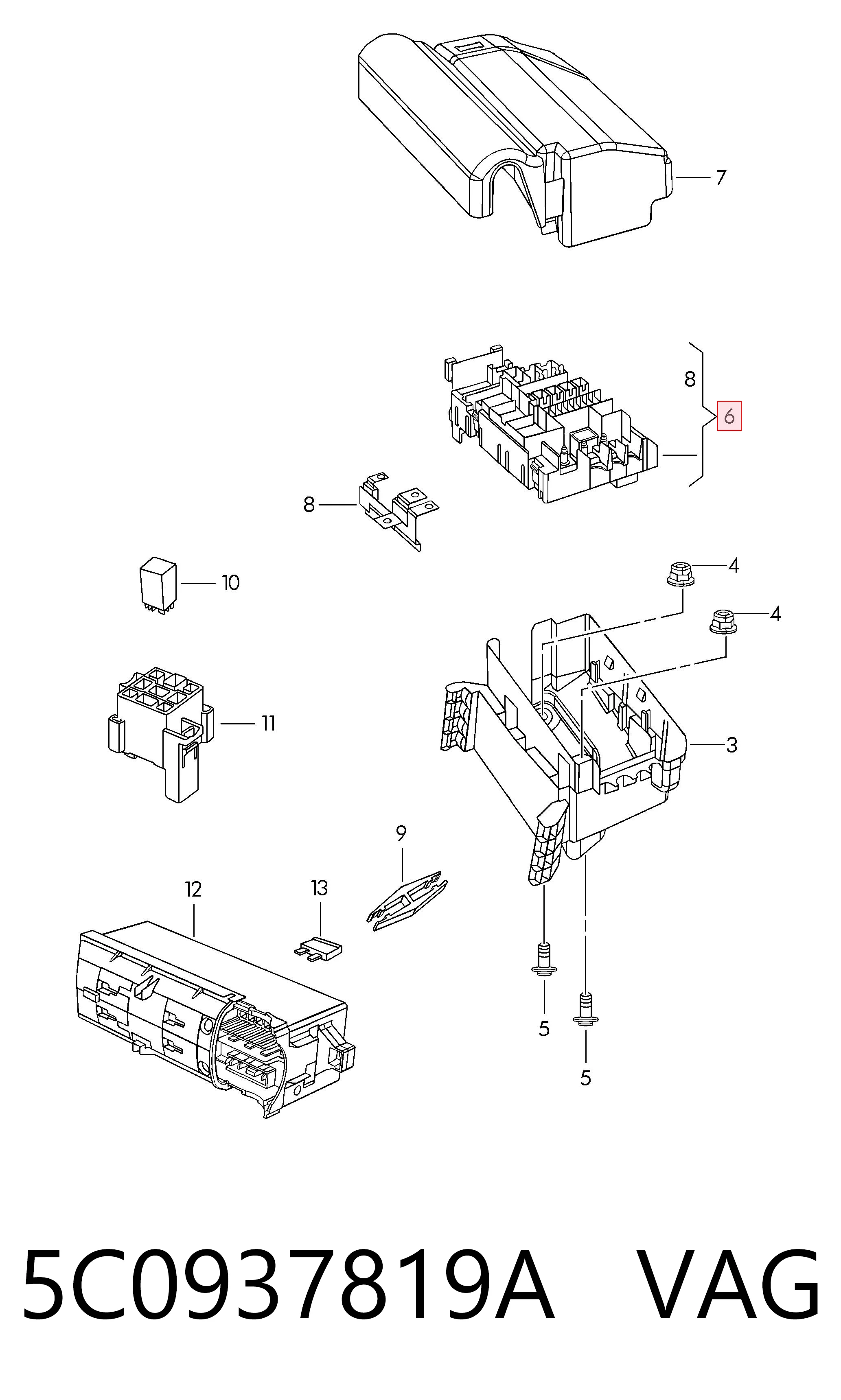 Блок предохранителей VAG 5C0937819A