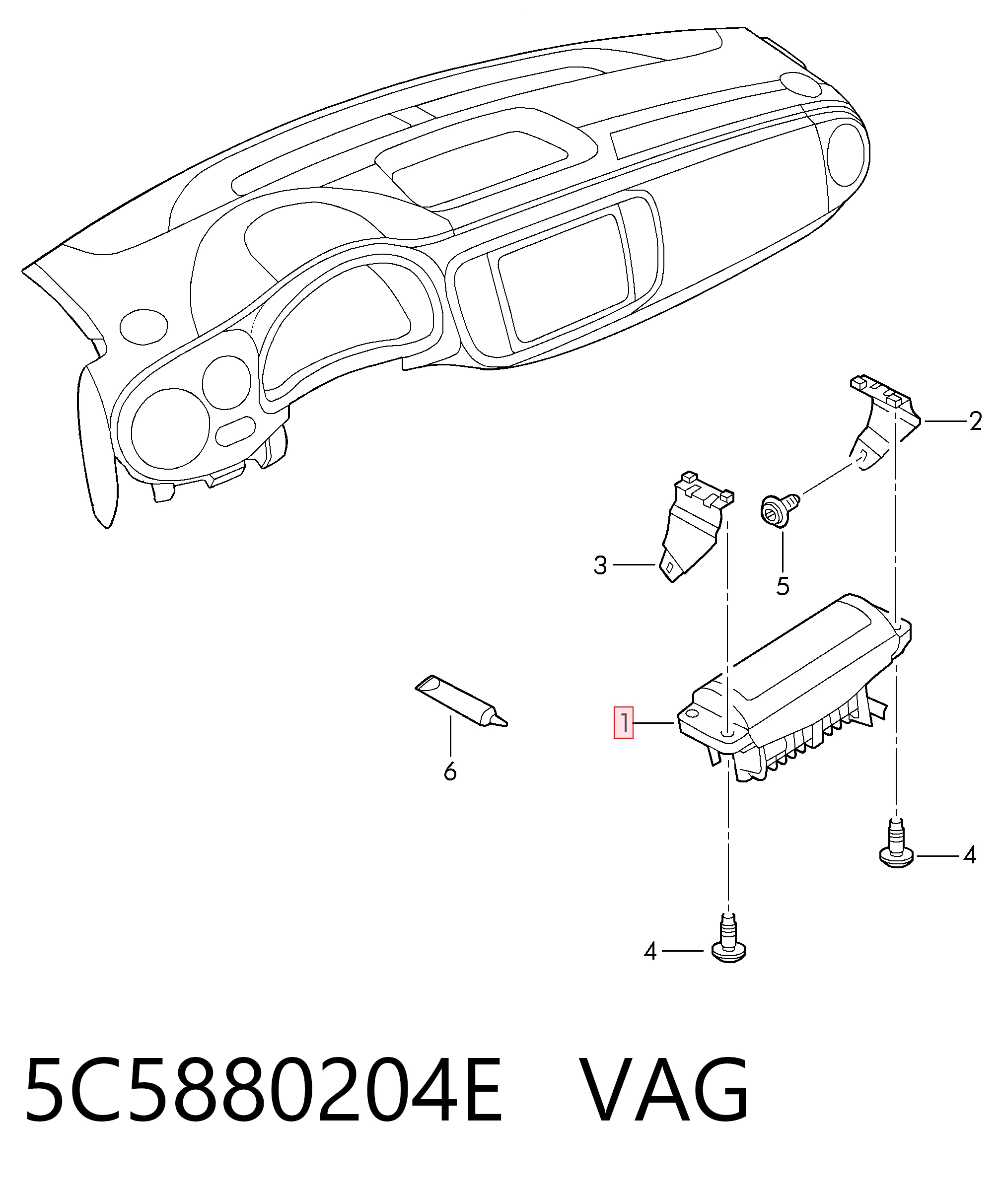 5C5880204E VAG Подушка безопасности боковая