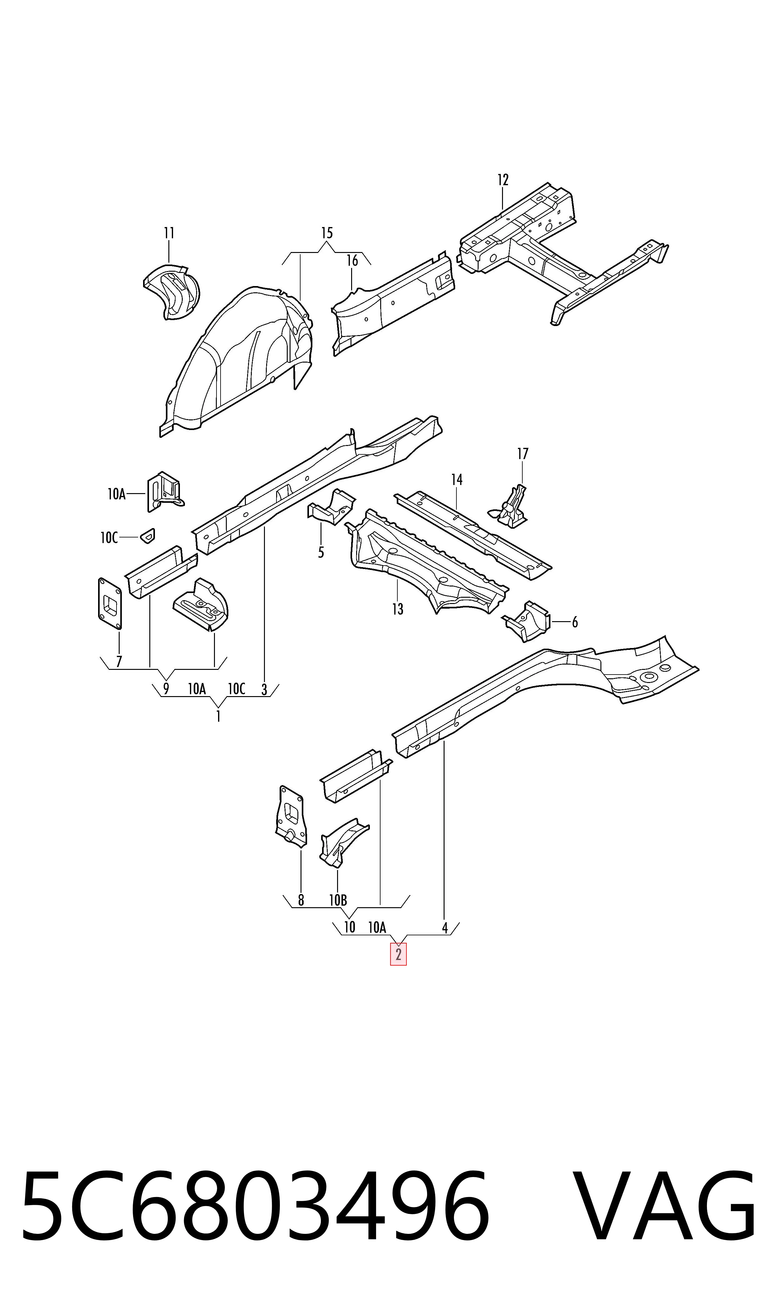 5C6803496 VAG Четверть задняя правая