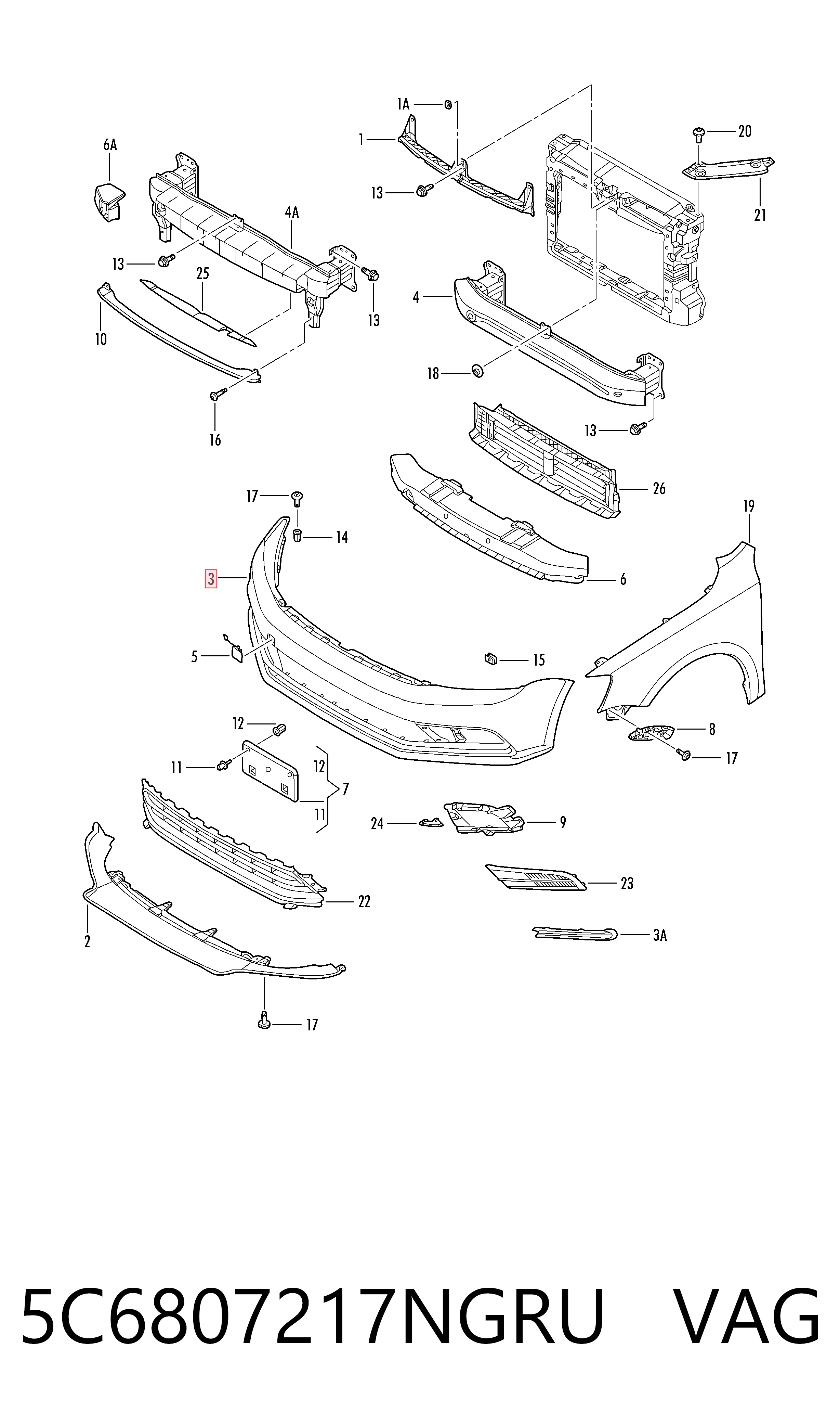 Бампер передний Diamond/DPA 88071806002REF1