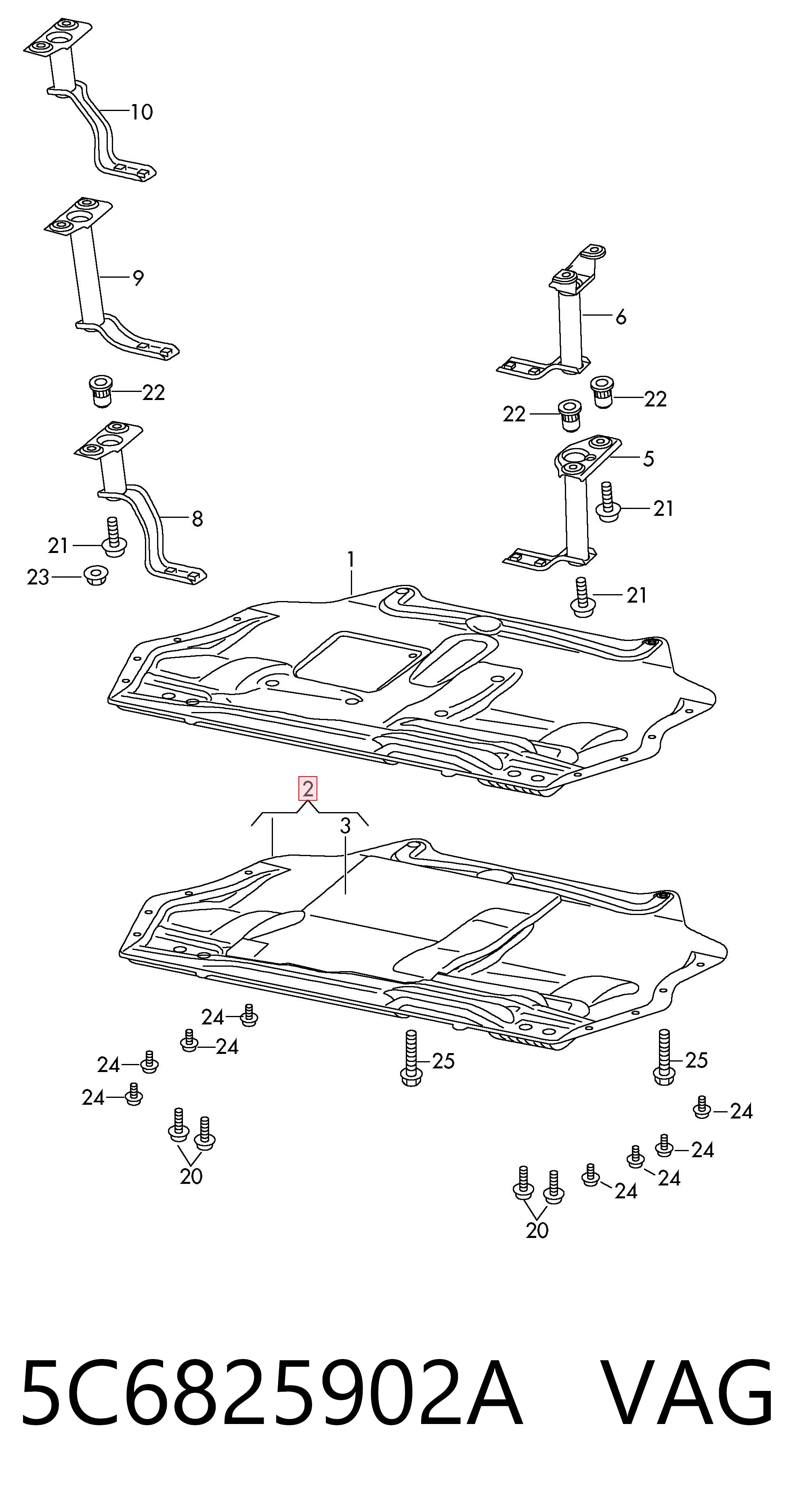 5C6825902A VAG Защита картера двигателя
