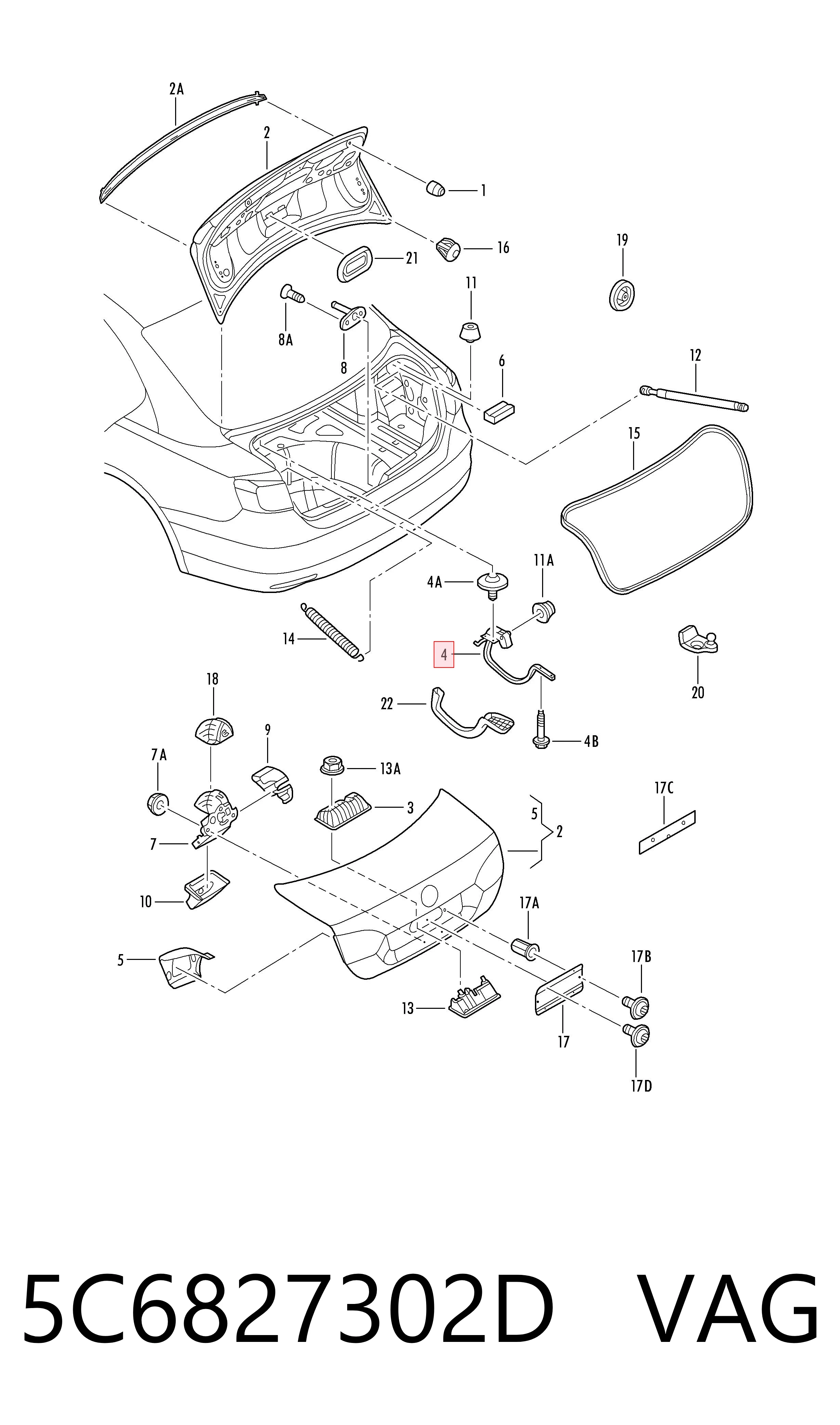 5C6827302D VAG Петля крышки багажника