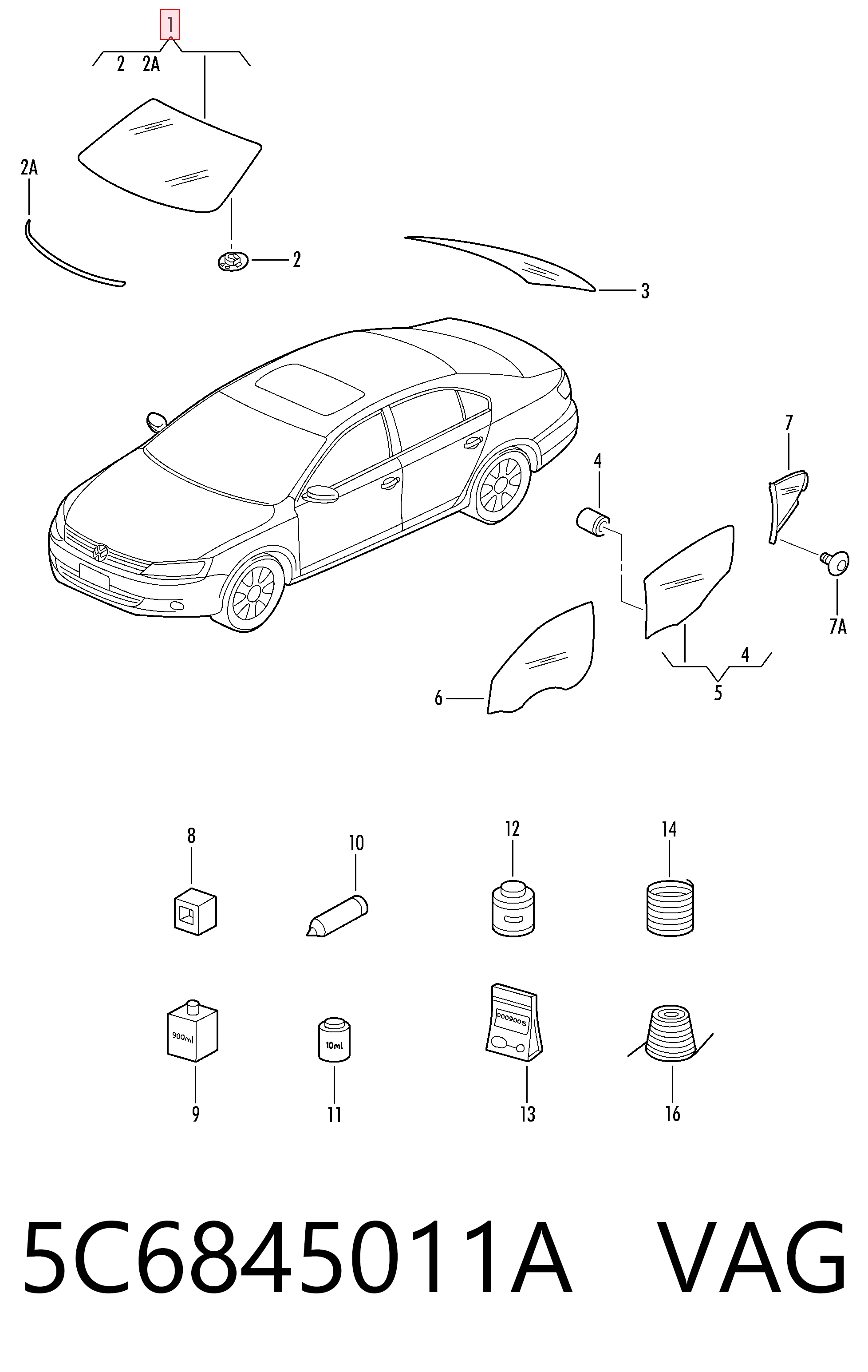 5C6845011A VAG Автостекло