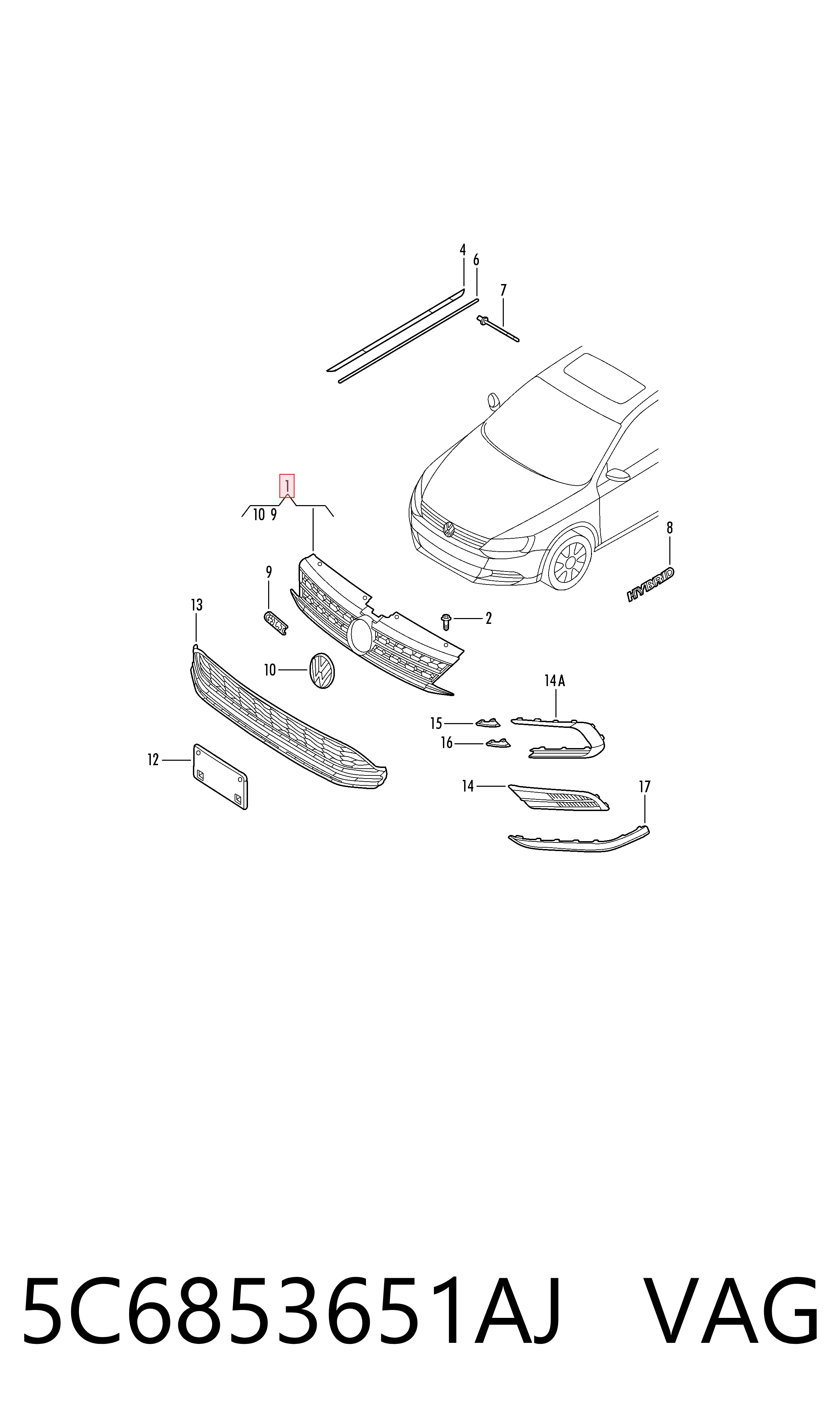 Решетка радиатора PVW07058GAREF Signeda