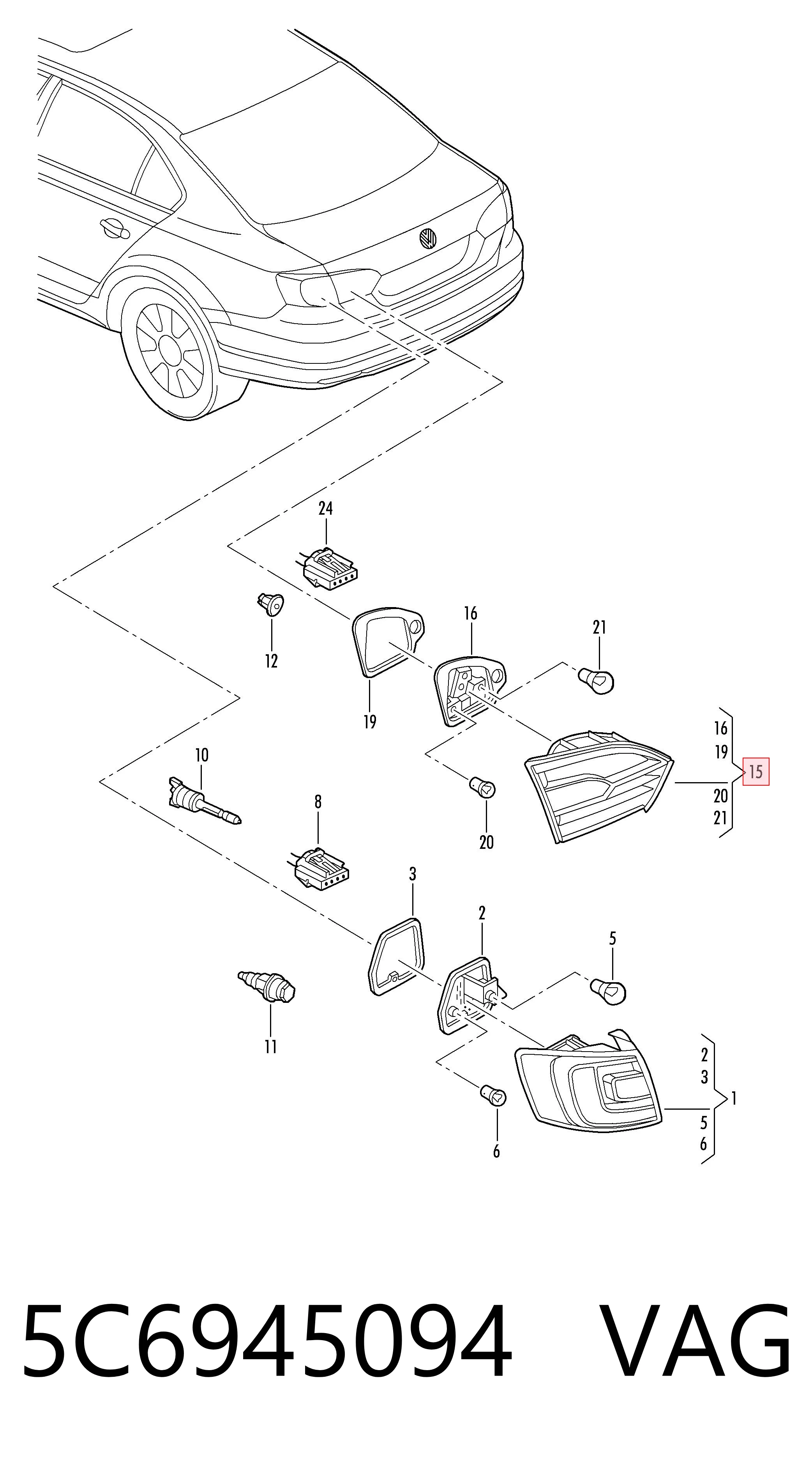 Фонарь задний правый, внутренний Polcar 9503881E цена, от 43.82 USD