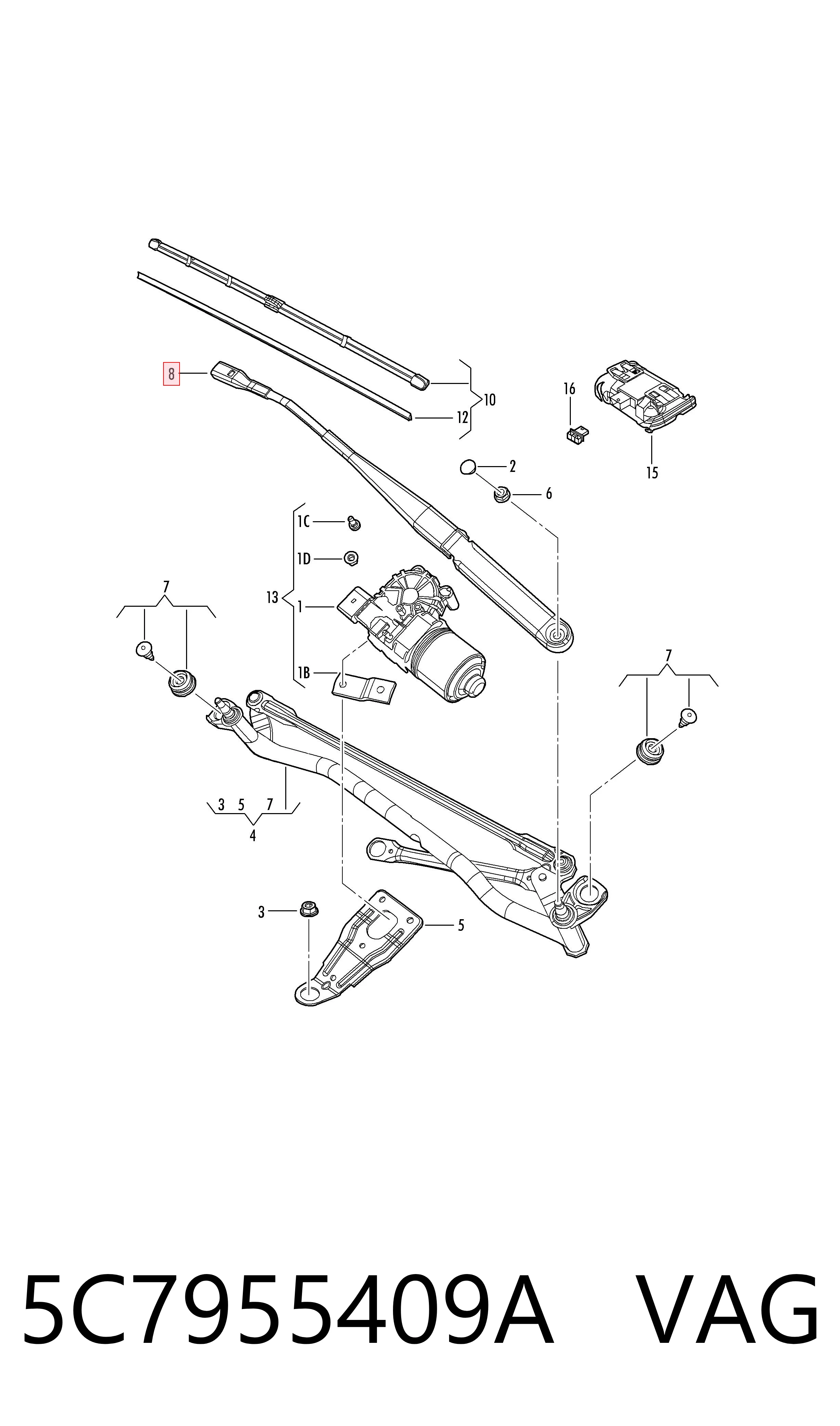 5C7955409A VAG Поводок дворника