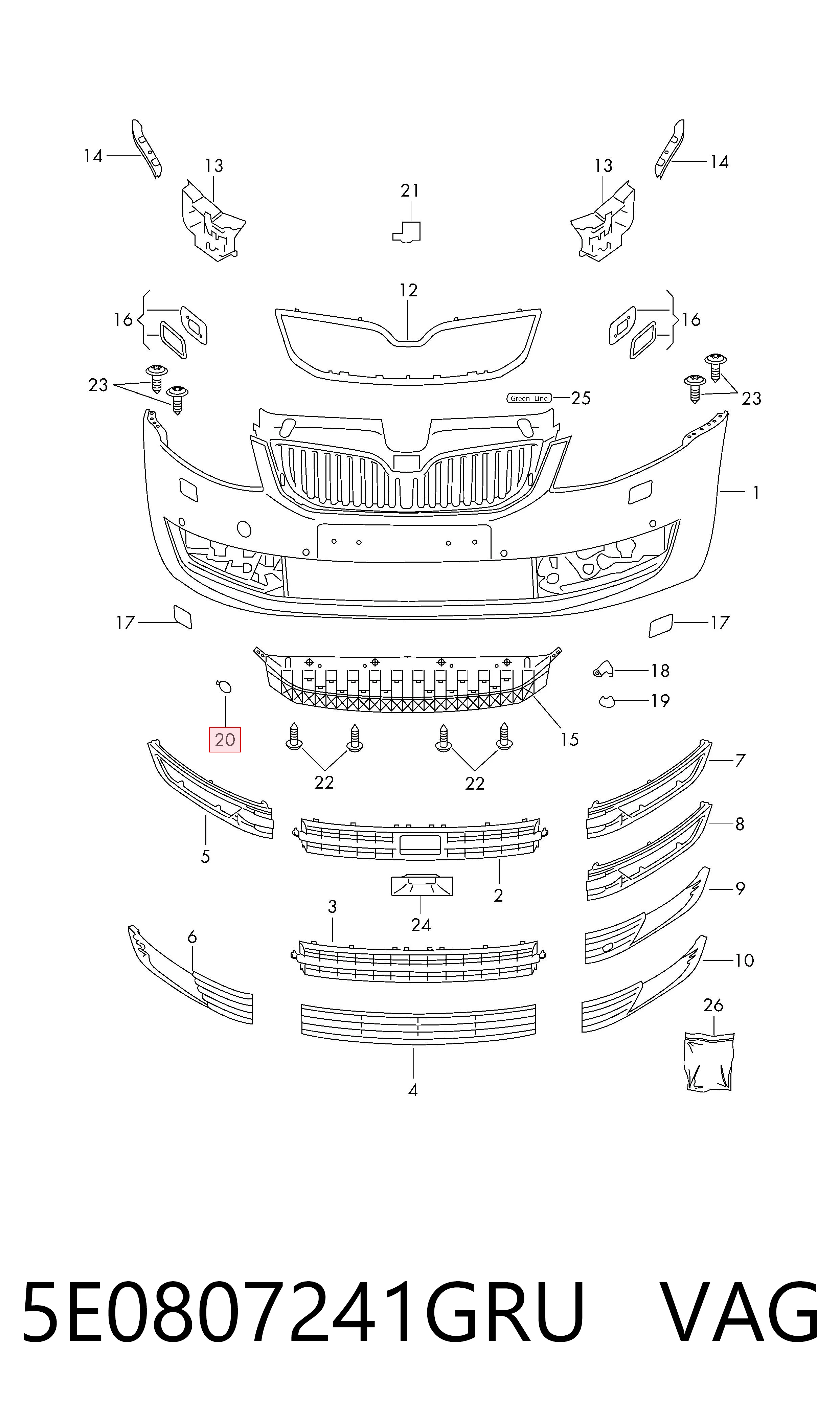  Заглушка буксировочного крюка Skoda Octavia 