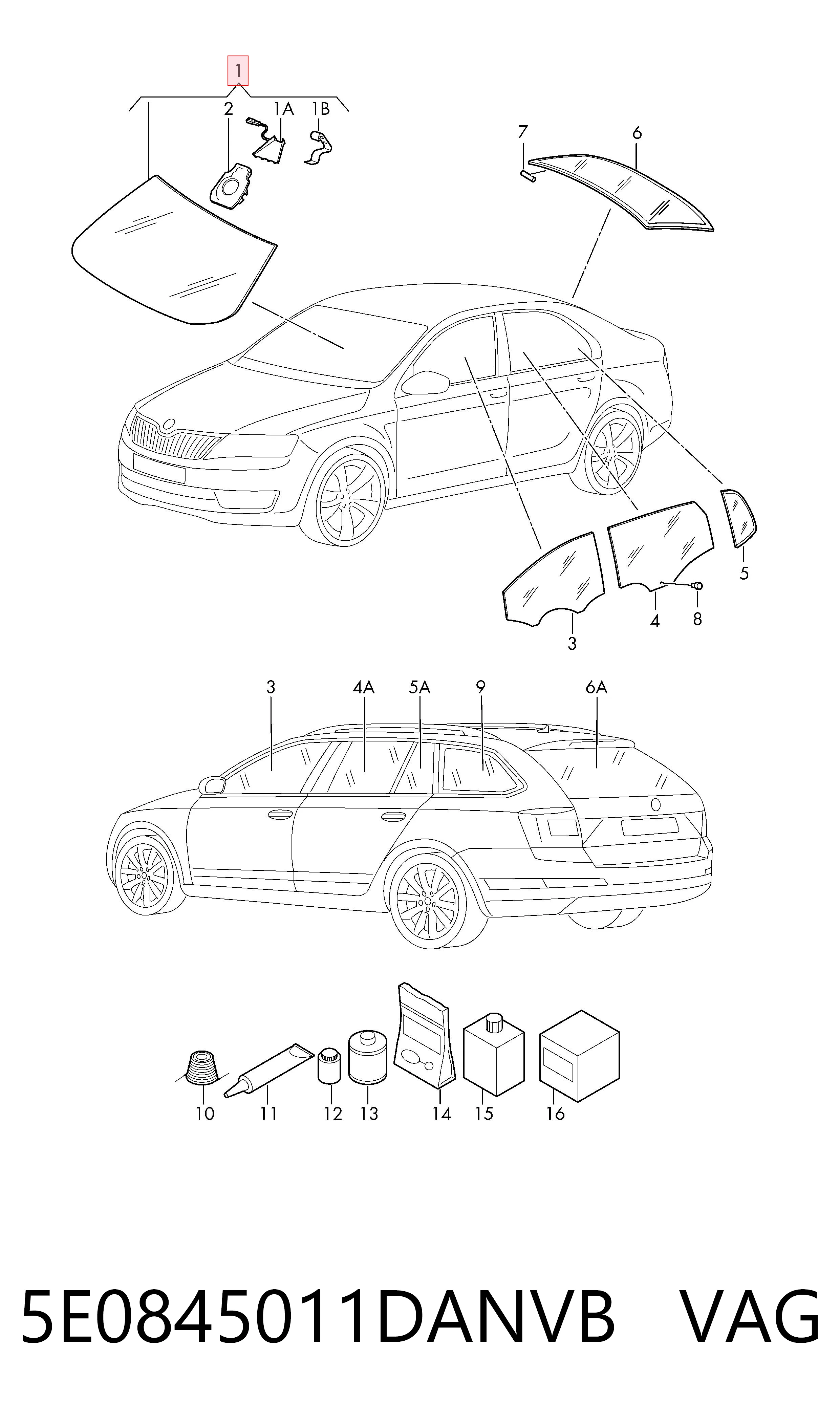 Стекло лобовое Skoda Octavia III A7 универсал (5E5, 5E6) (2012 - 2020) цена, от 94.96 USD