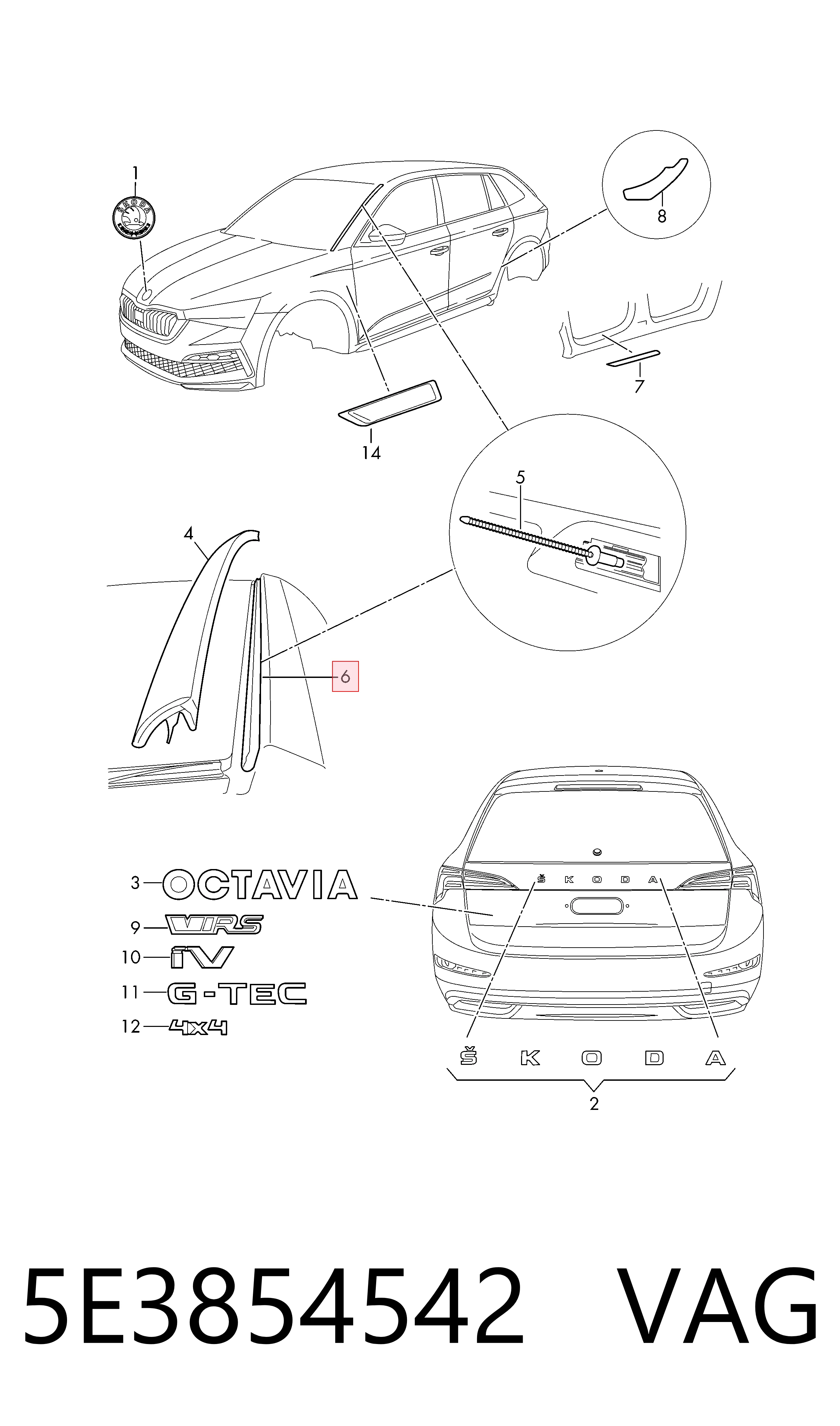  VAG 5E3854542 цена, от 21.84 USD