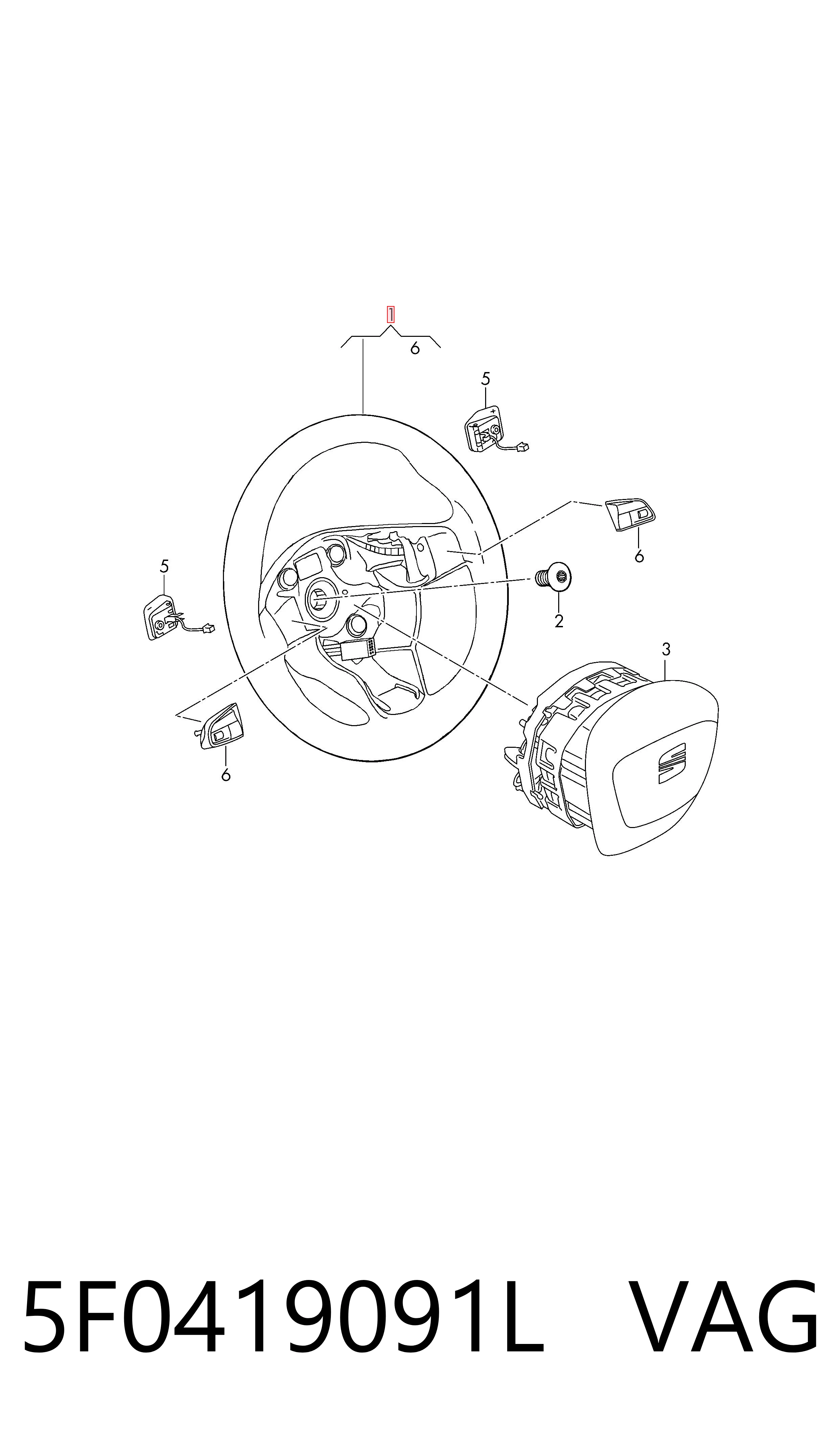 Колесо рулевое на Seat Ibiza IV 6J5, 6P1