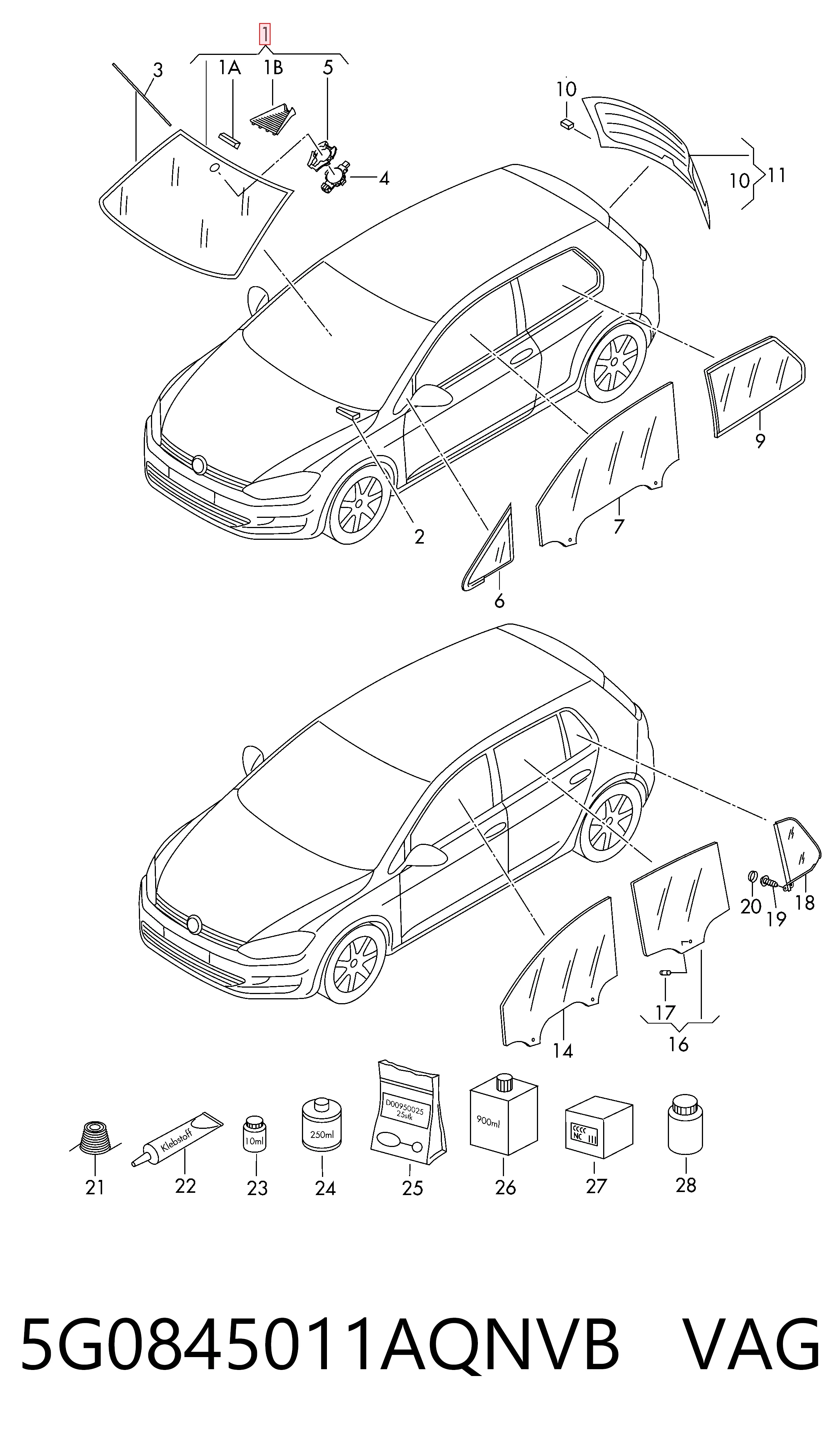 5G0845011AQNVB VAG Автостекло