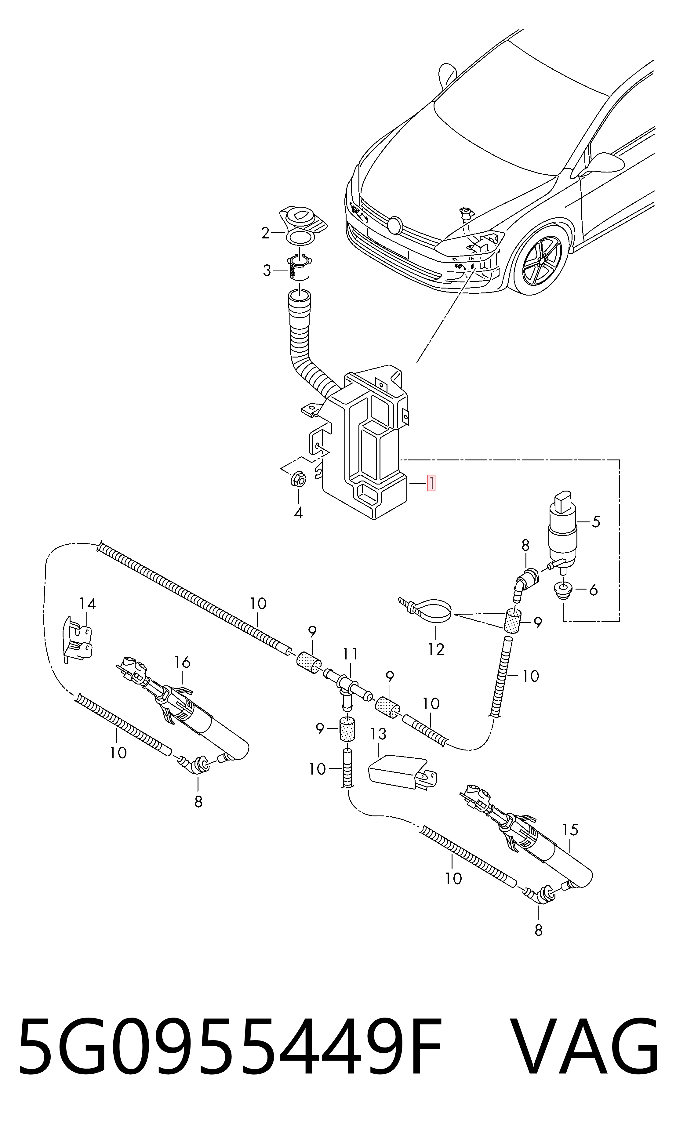 Бачок омывателя фар 95C2ZBS1 Polcar