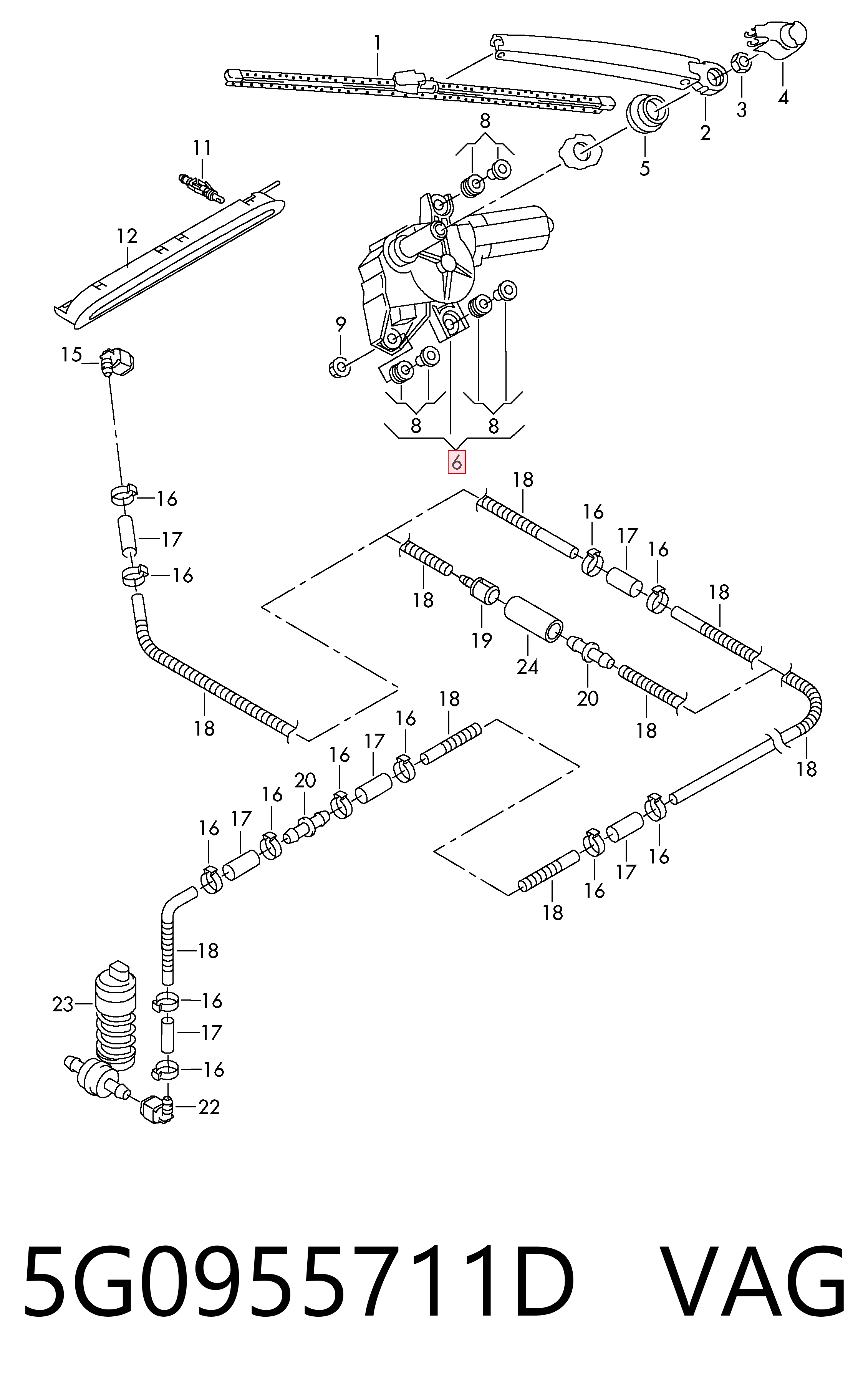 Стеклоочиститель двери задка VAG 5G0955711D цена, от 15.20 USD