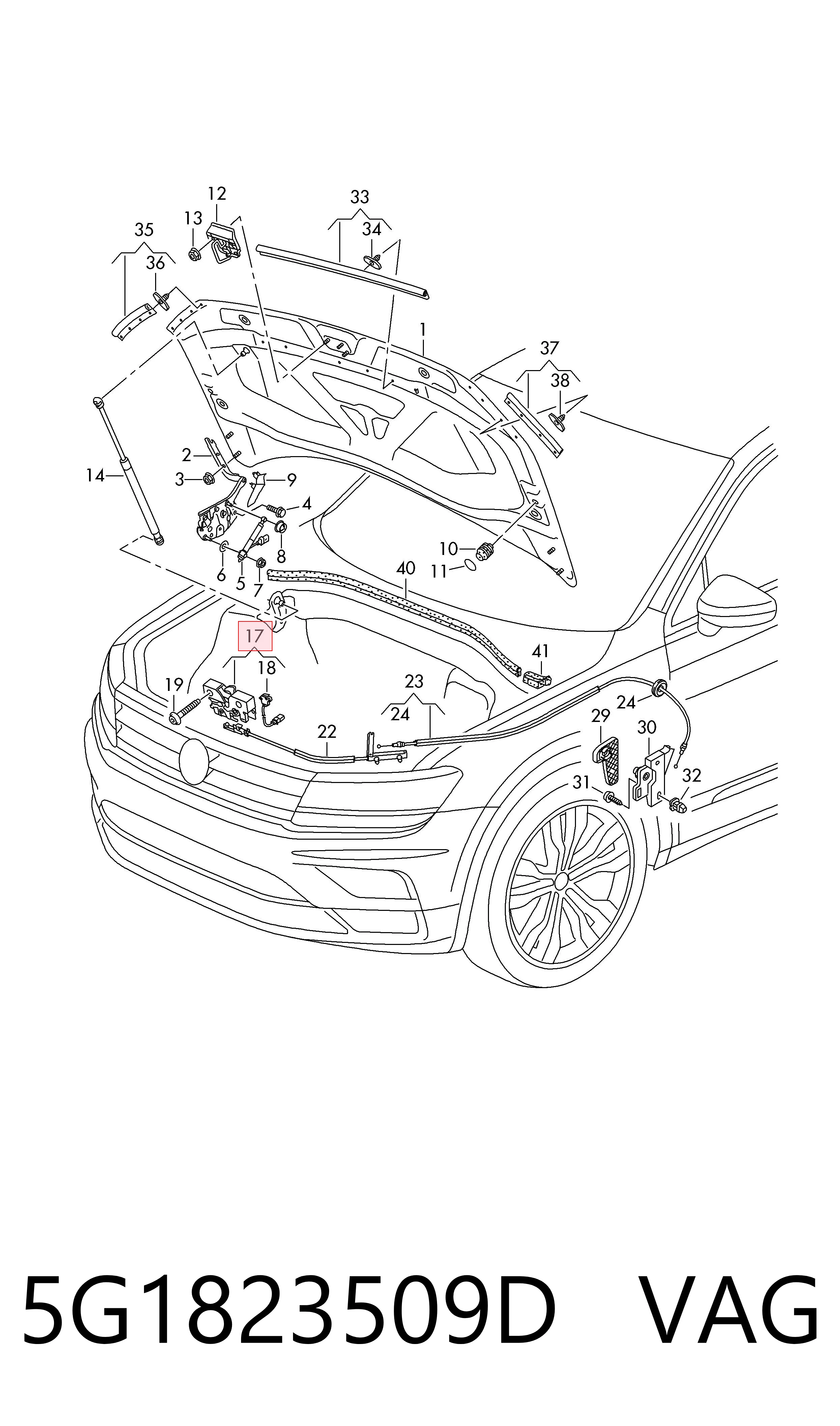 Замок крышки капота VAG 5G1823509D