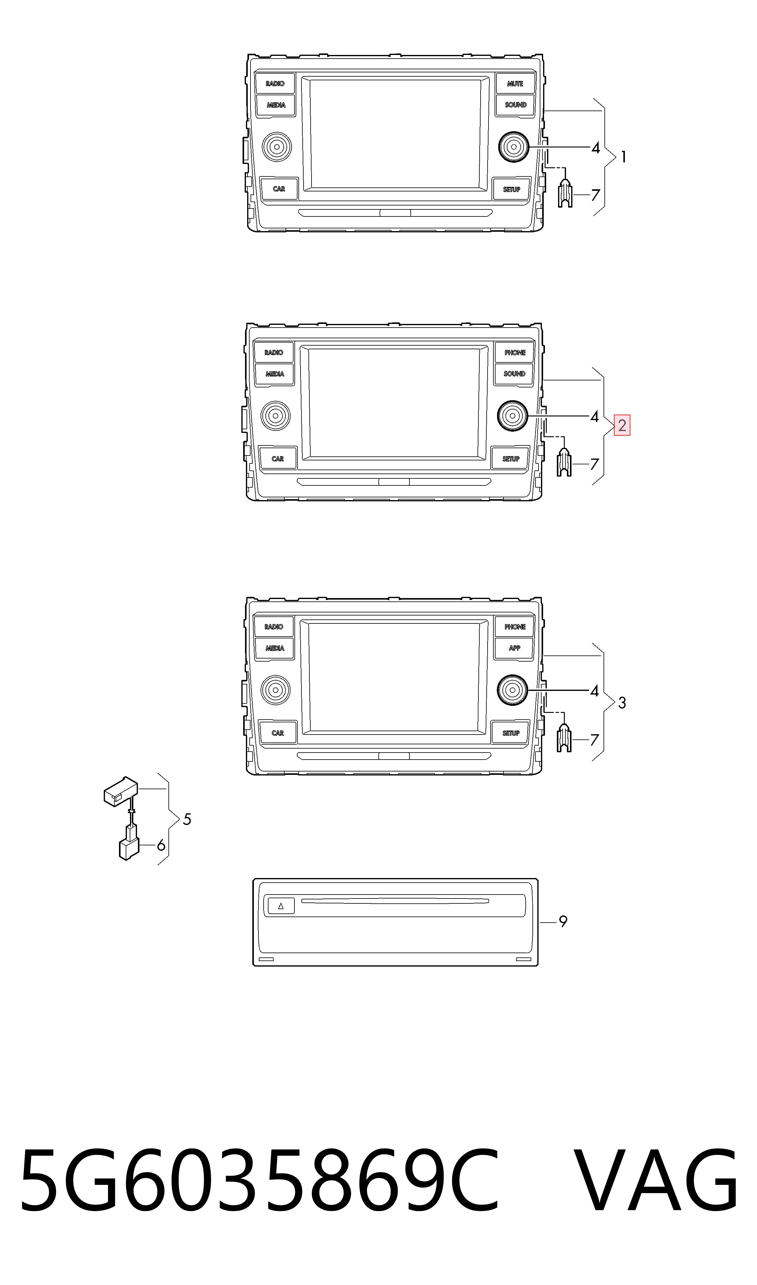 Дисплей многофункциональный VAG 5G6035869C цена, от 2003.47 USD