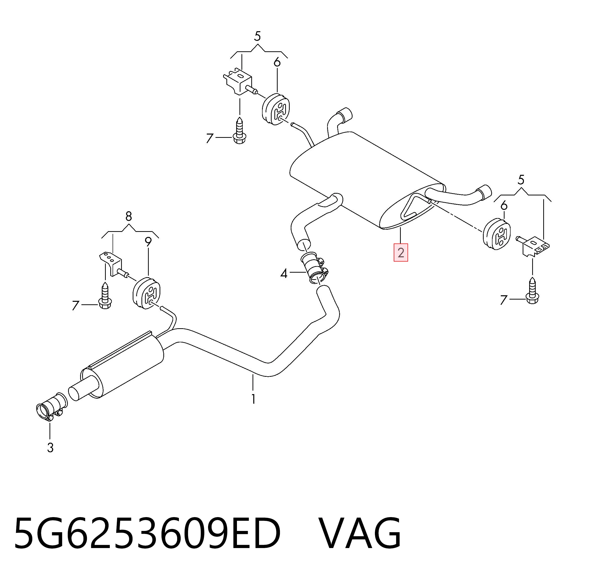 5G6253609ED VAG Выхлопная труба
