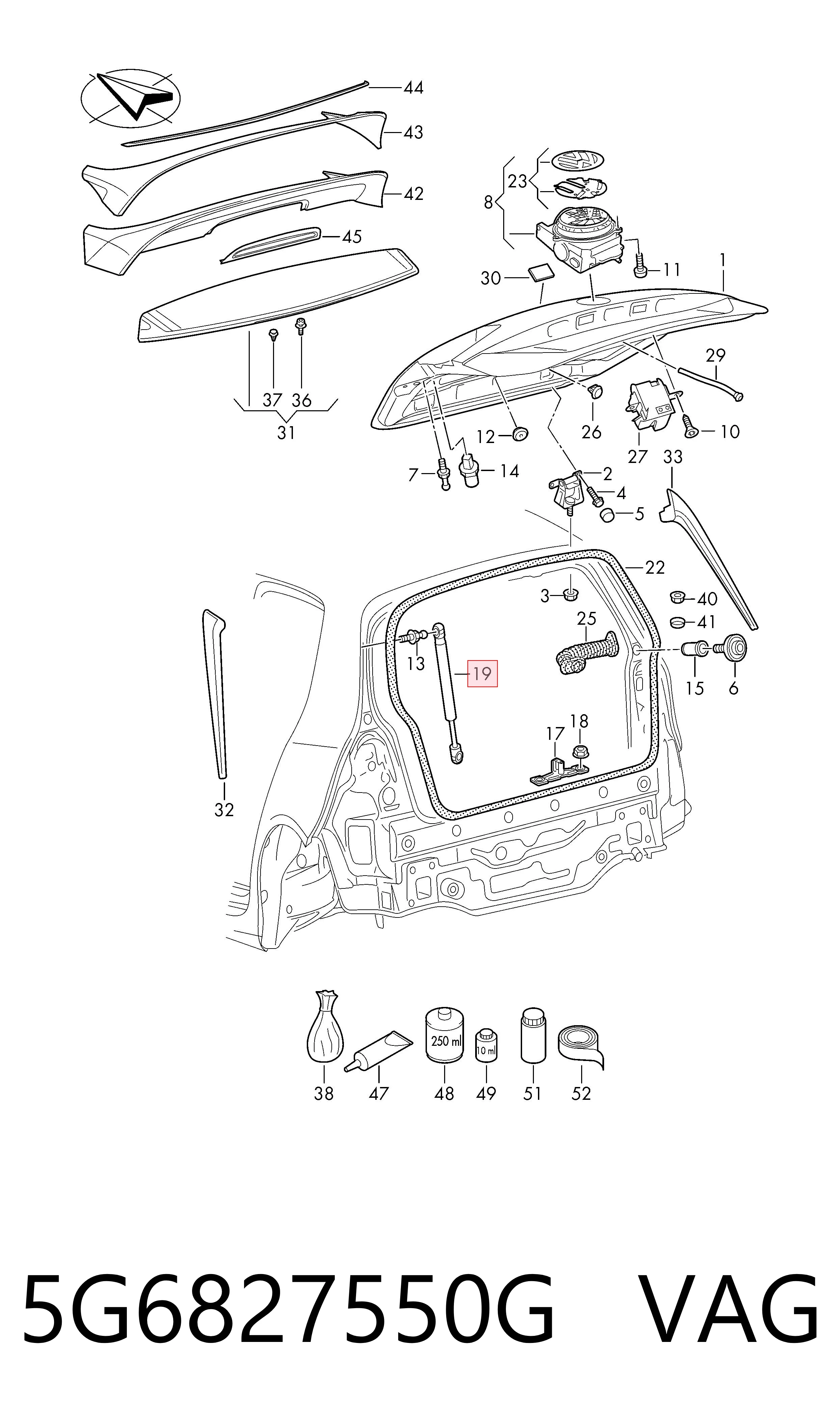 5G6827550G VAG Амортизатор крышки багажника