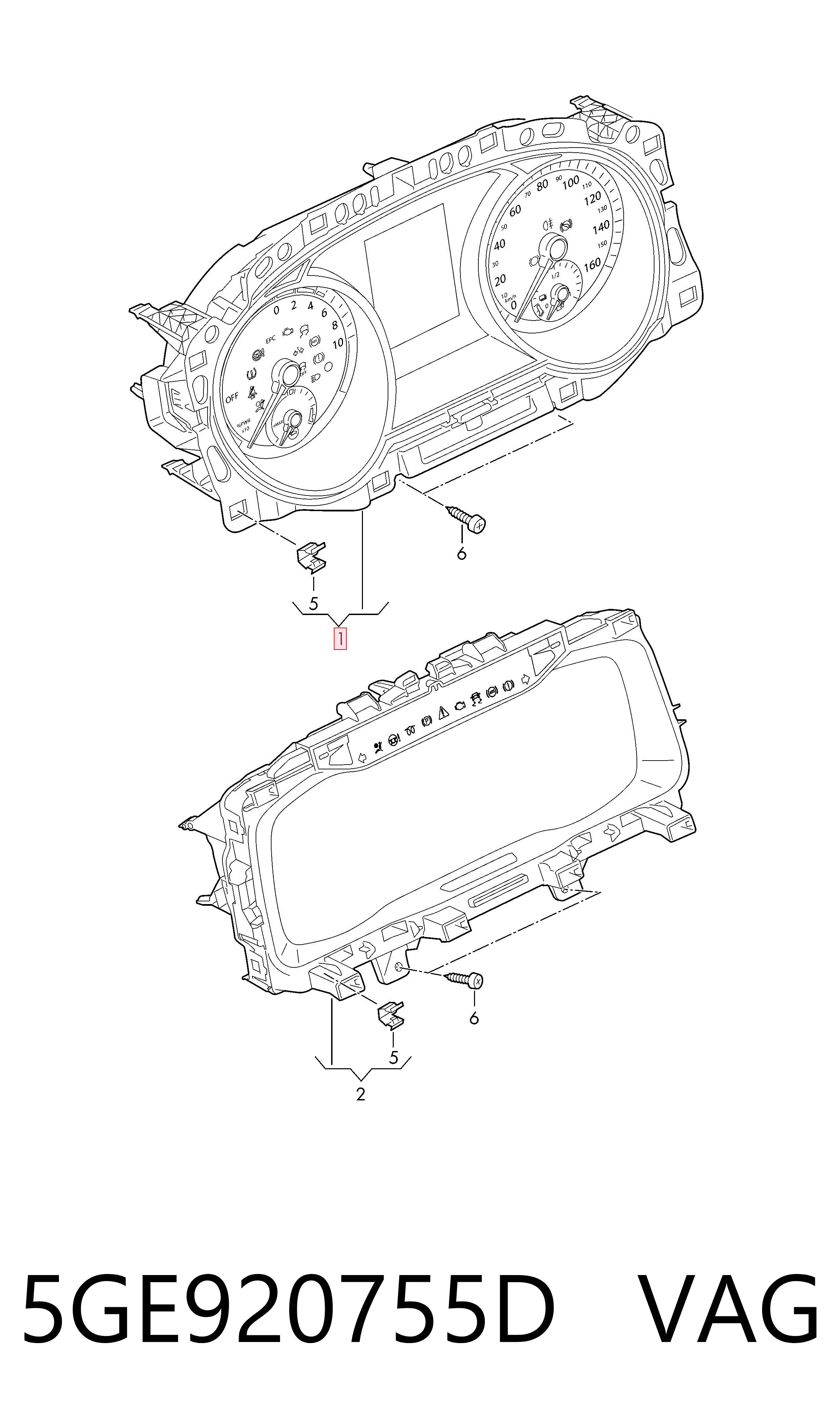 Приборная доска (щиток приборов) VAG 5GE920755D цена, от 308.27 USD