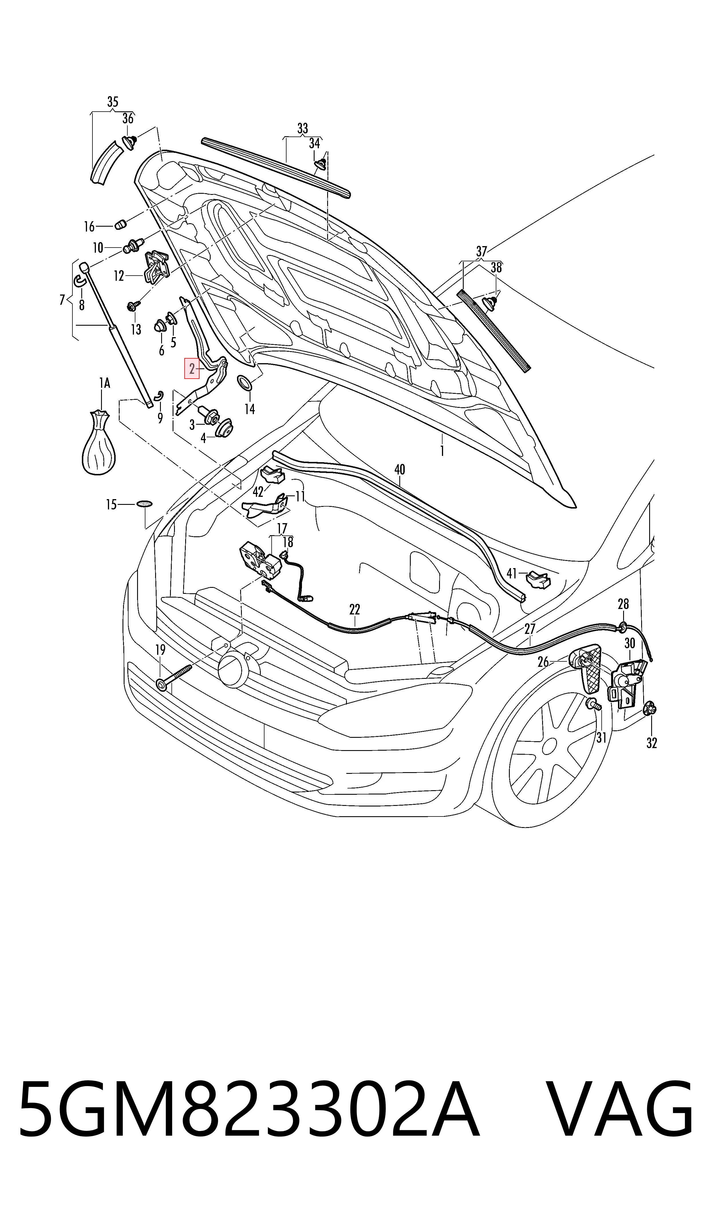 5GM823302A VAG Шарнир капота правый