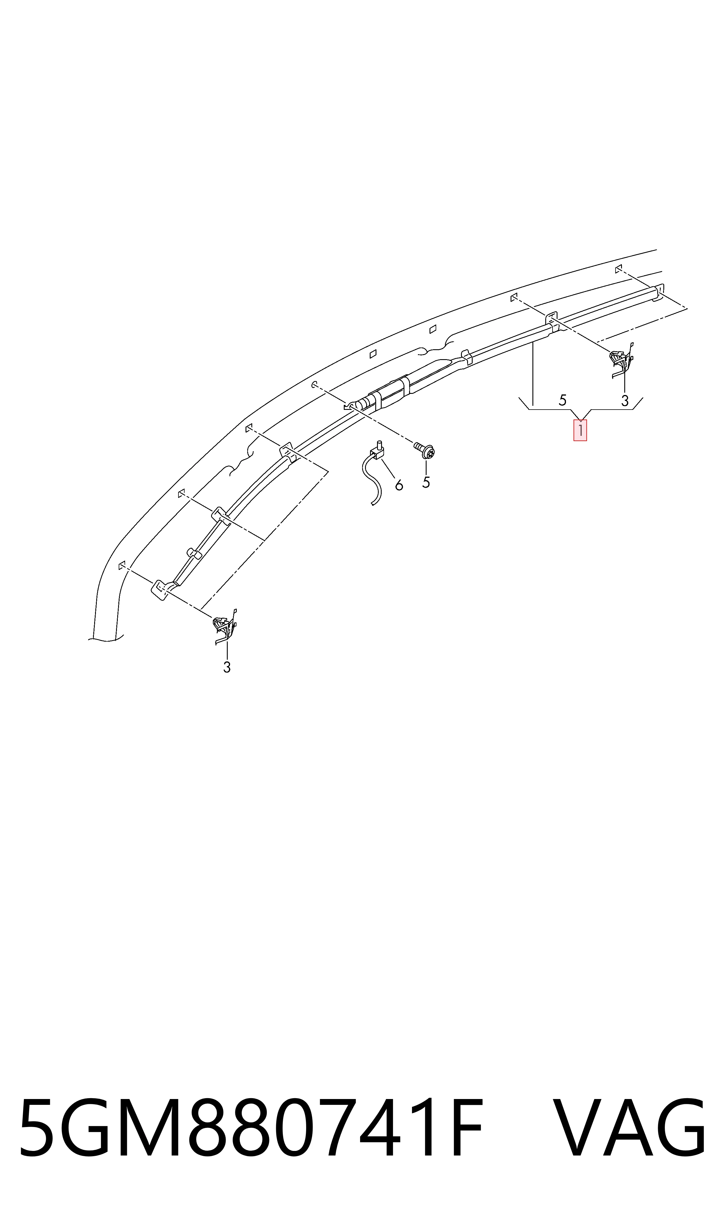 5GM880741F VAG Левая шторка безопасности