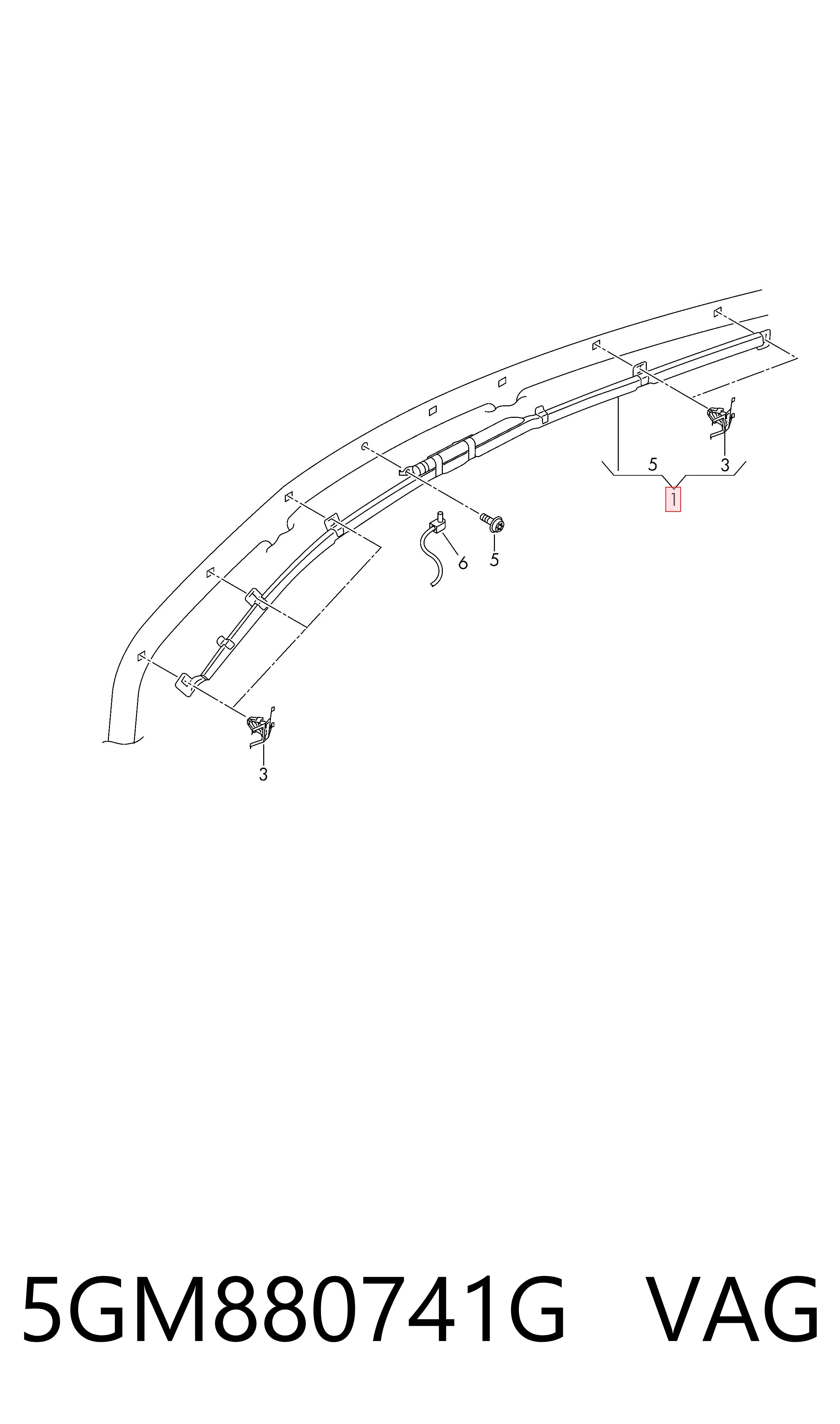 5GM880741G VAG Левая шторка безопасности
