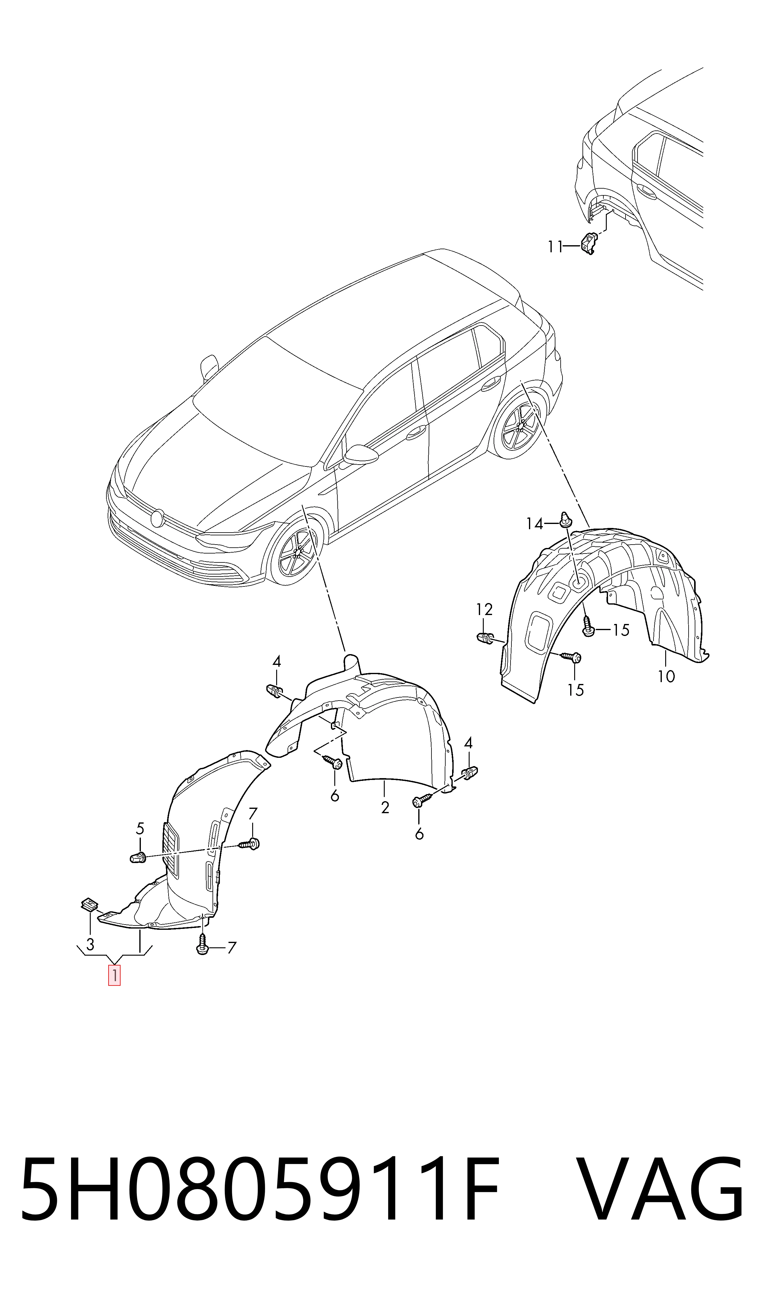 Подкрылок крыла переднего левый Volkswagen Golf 8 CD1, DA1