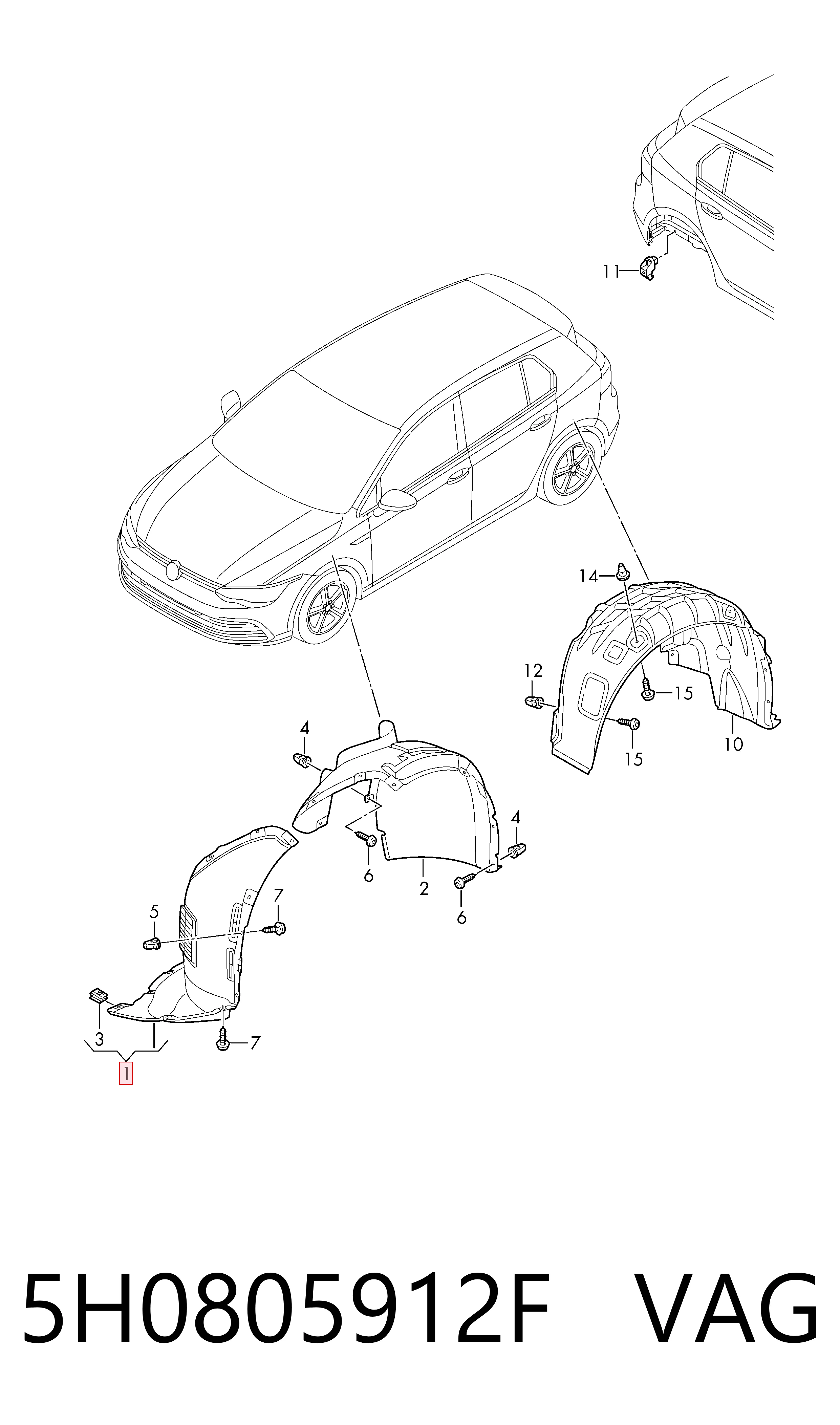 Подкрылок крыла переднего правый Volkswagen Golf 8 CD1, DA1