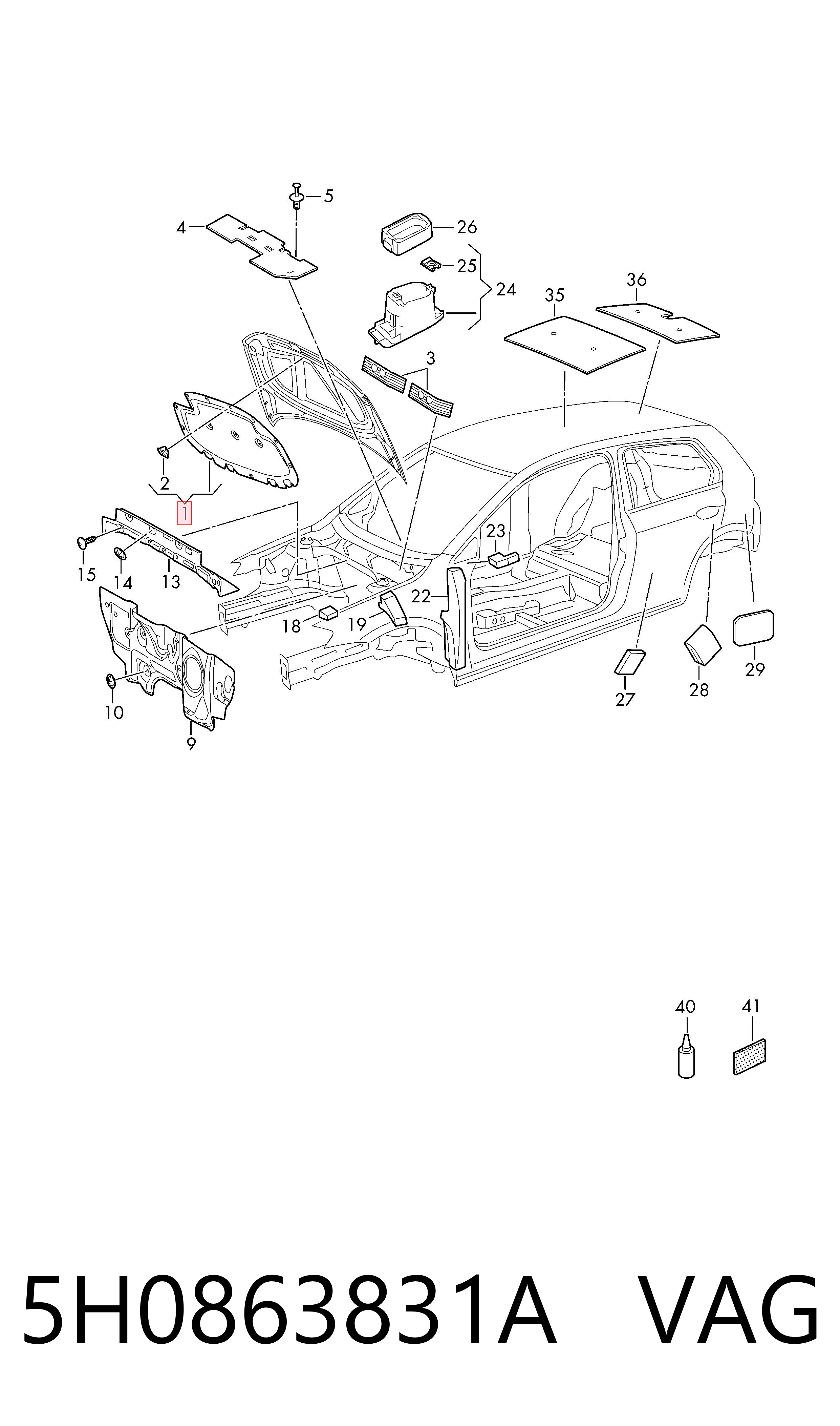 Обшивка капота Volkswagen Golf VIII хэтчбек (CD1, DA1) (2019 - 2026) цена, от 186.03 USD