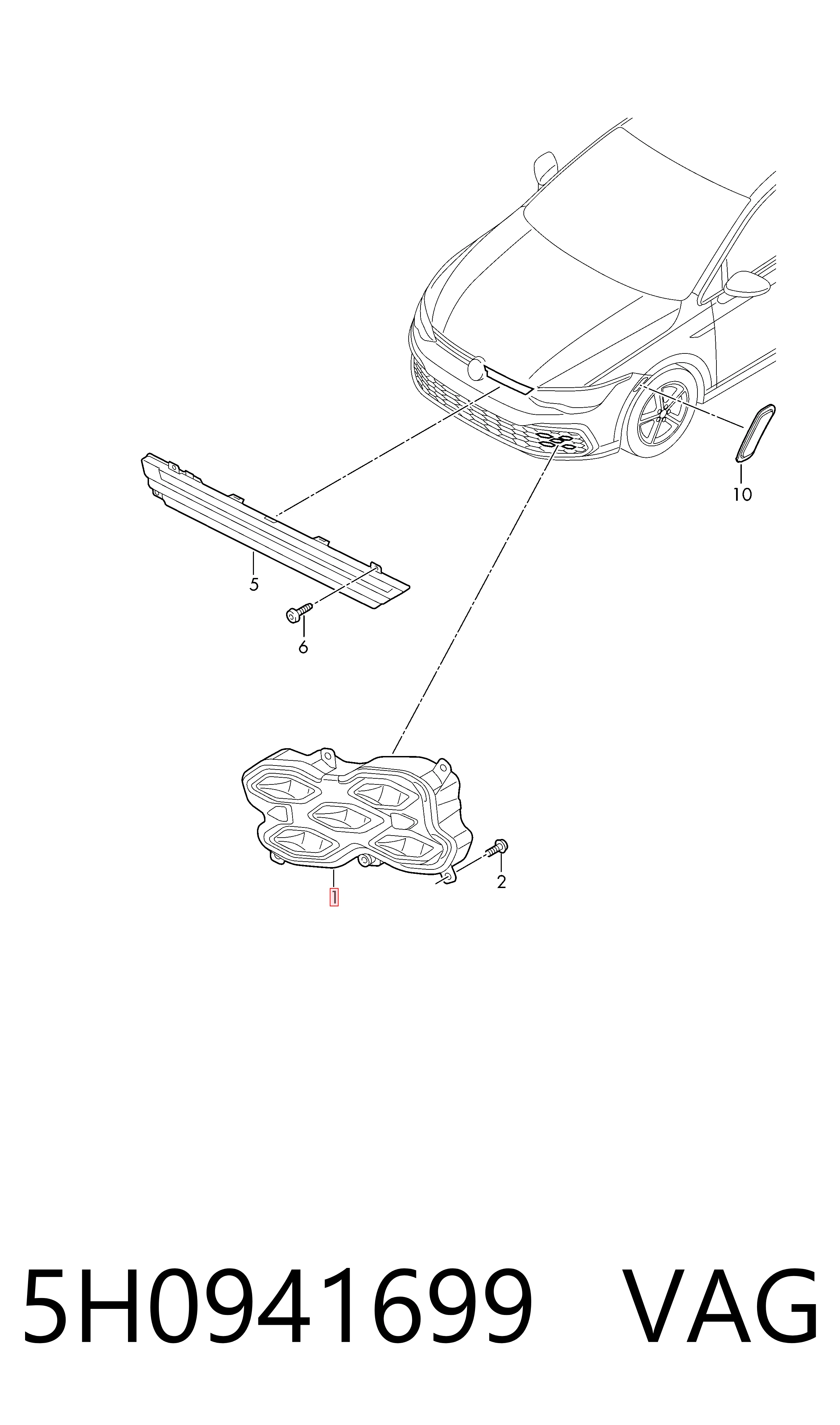Фара противотуманная, левая Volkswagen Golf VIII хэтчбек (CD1, DA1) (2019 - 2026) цена, от 172.83 USD
