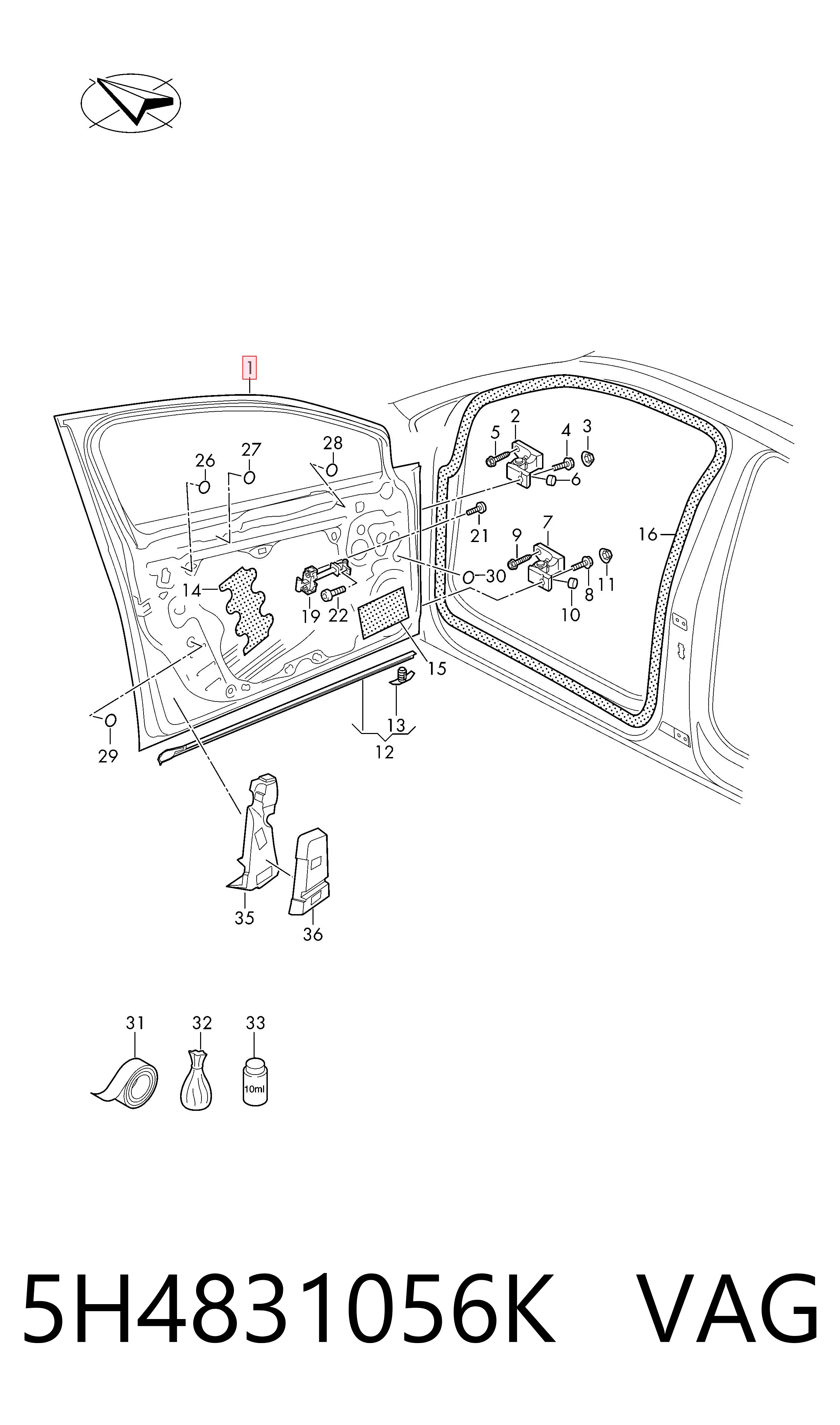 Дверь передняя правая на Volkswagen Golf VIII CD1, DA1