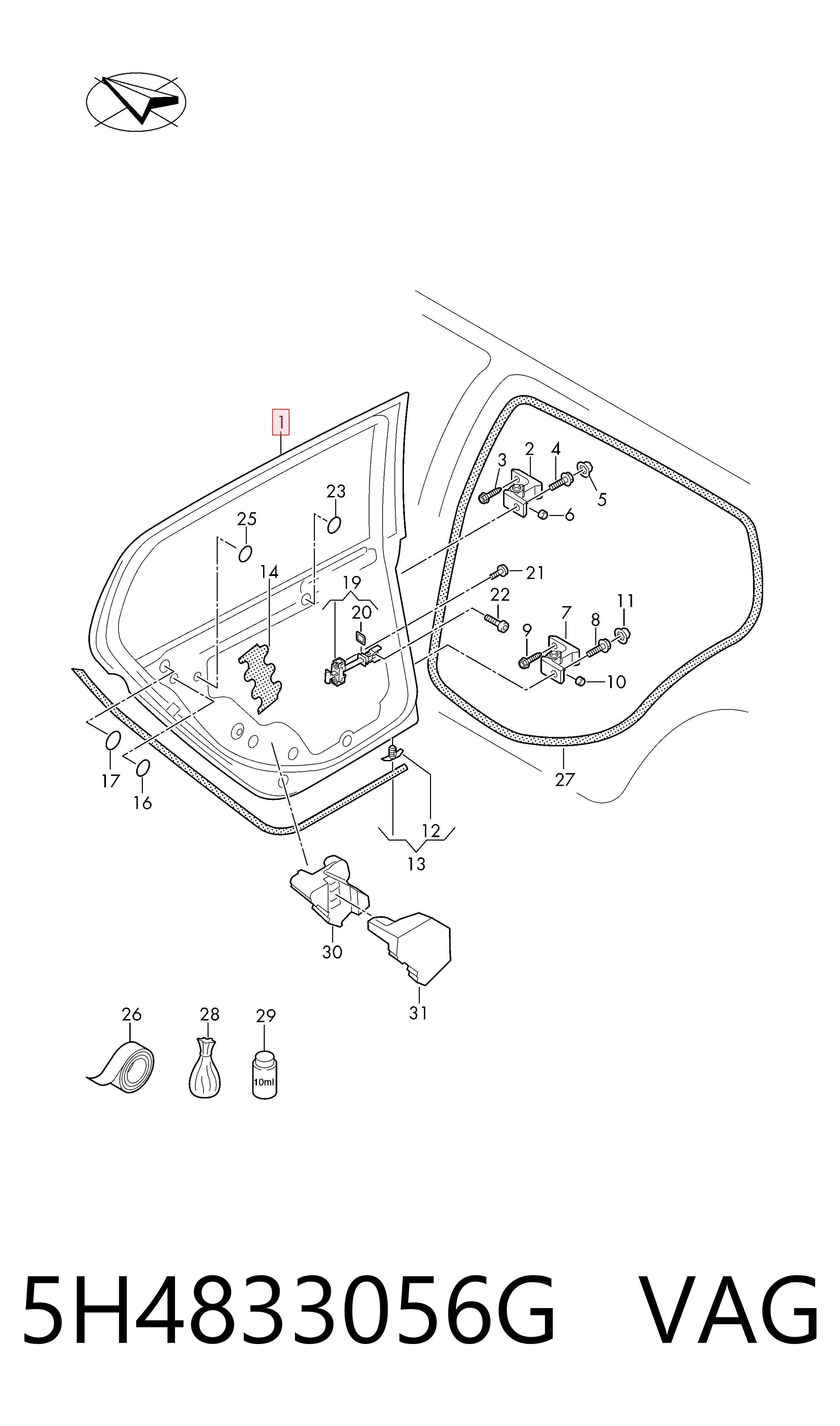 Дверь задняя, правая на Volkswagen Golf VIII CD1, DA1