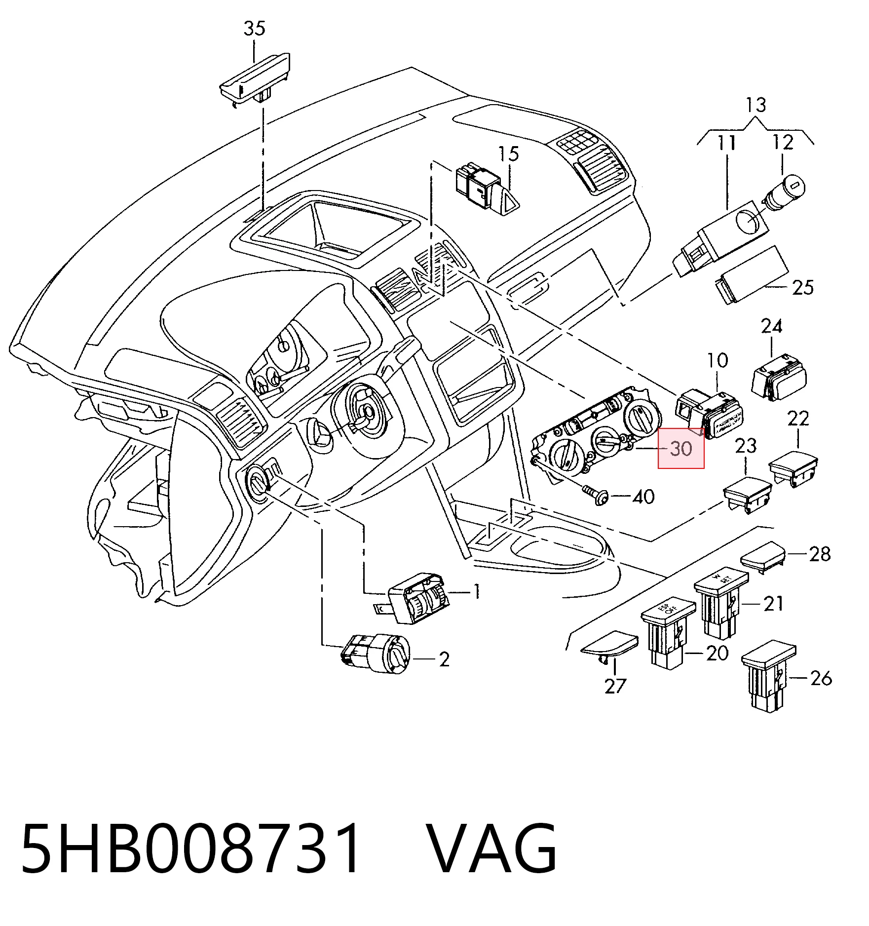  Блок управления кондиционером Volkswagen Jetta 5