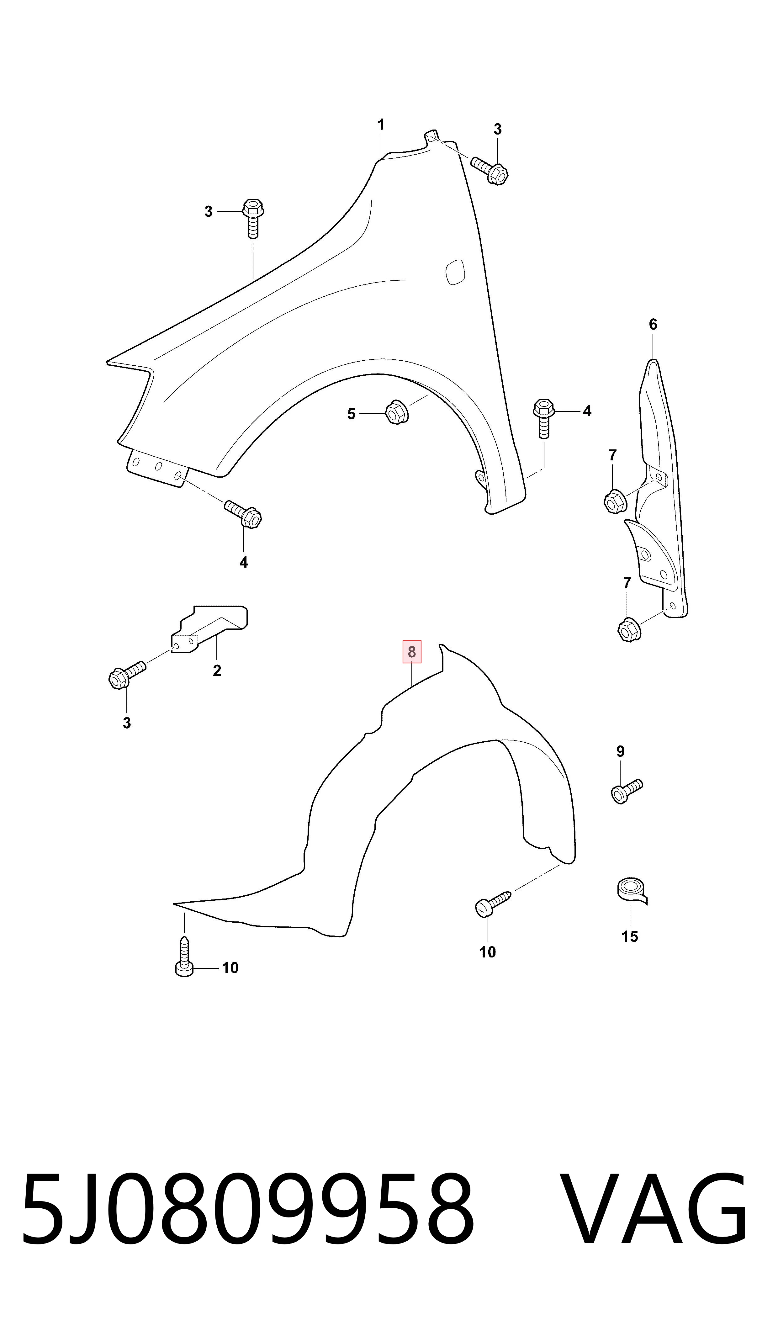 KSP01104 KSP Подкрыльник переднего крыла, правый