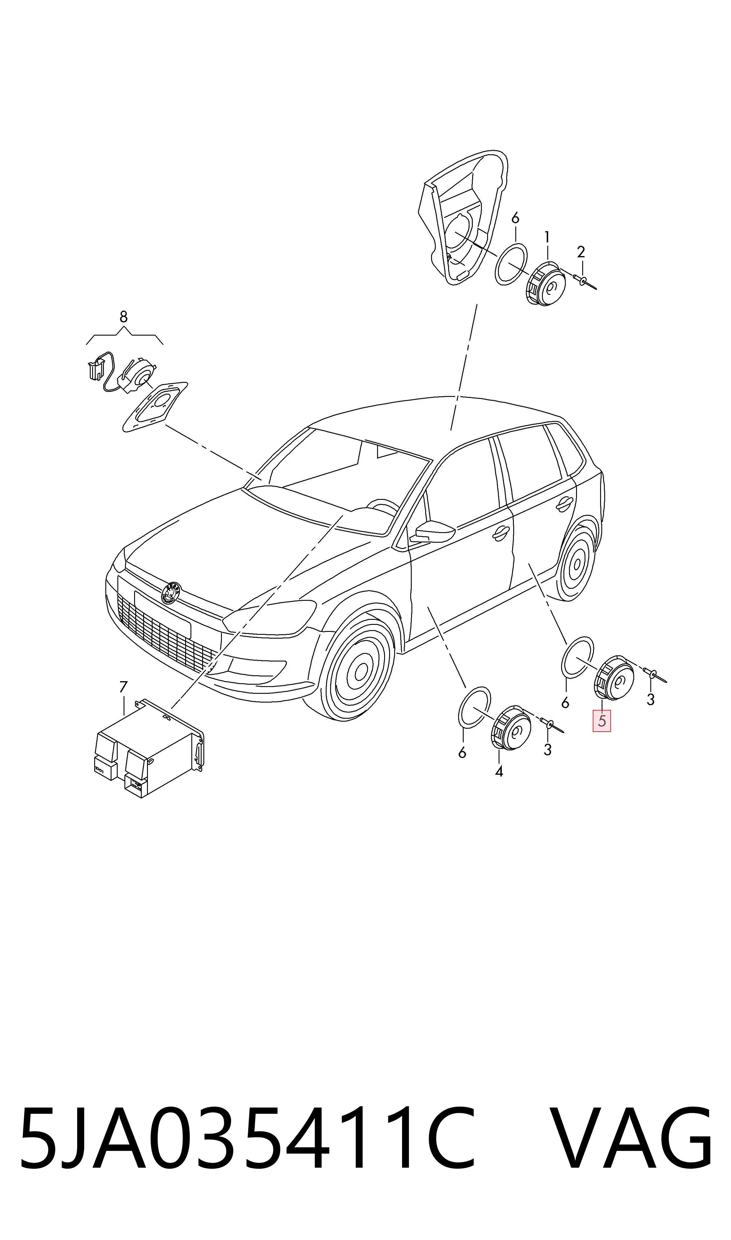 5JA035411C VAG Динамик задний