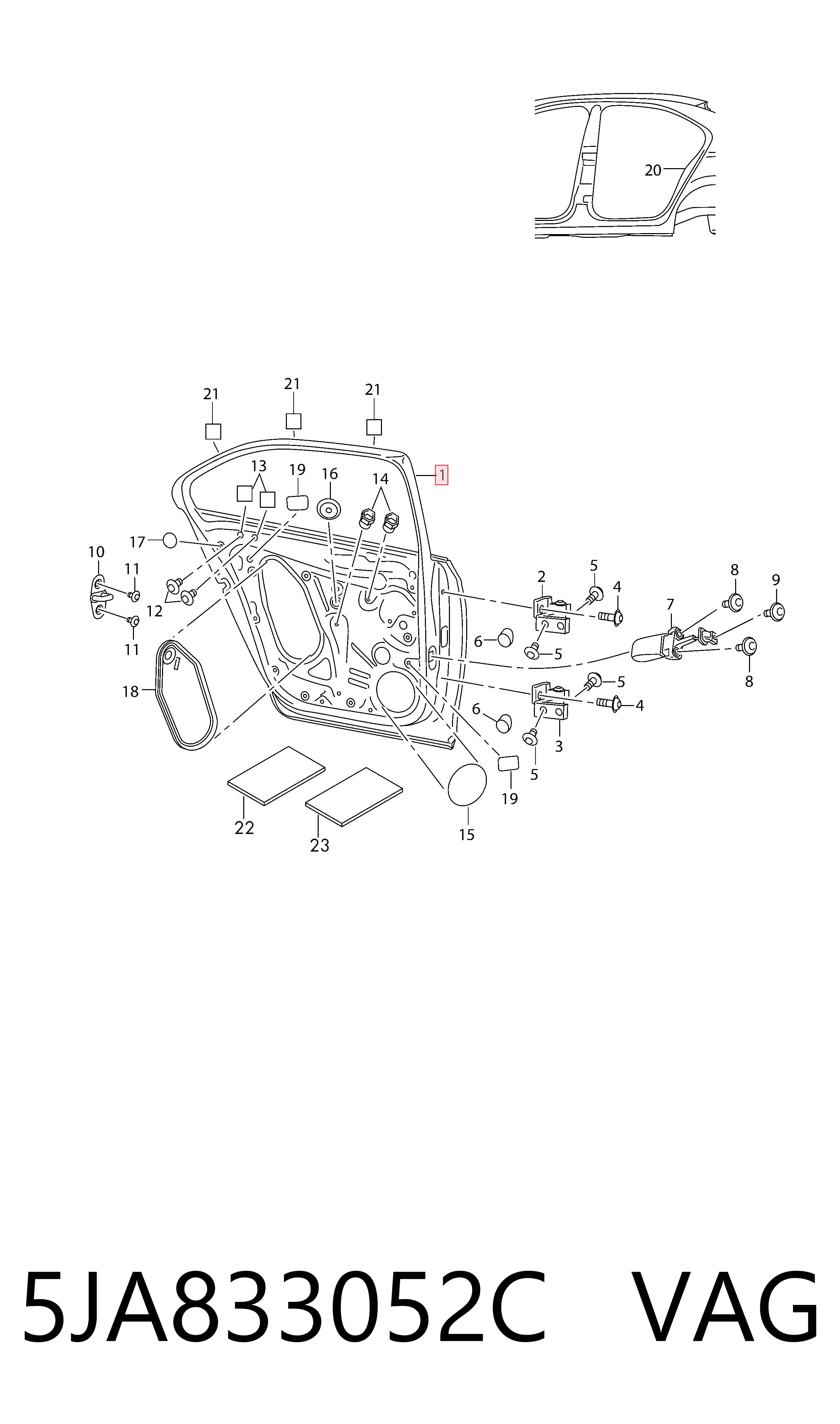 Дверь задняя, правая на Skoda Rapid  NH3, NK3, NK6
